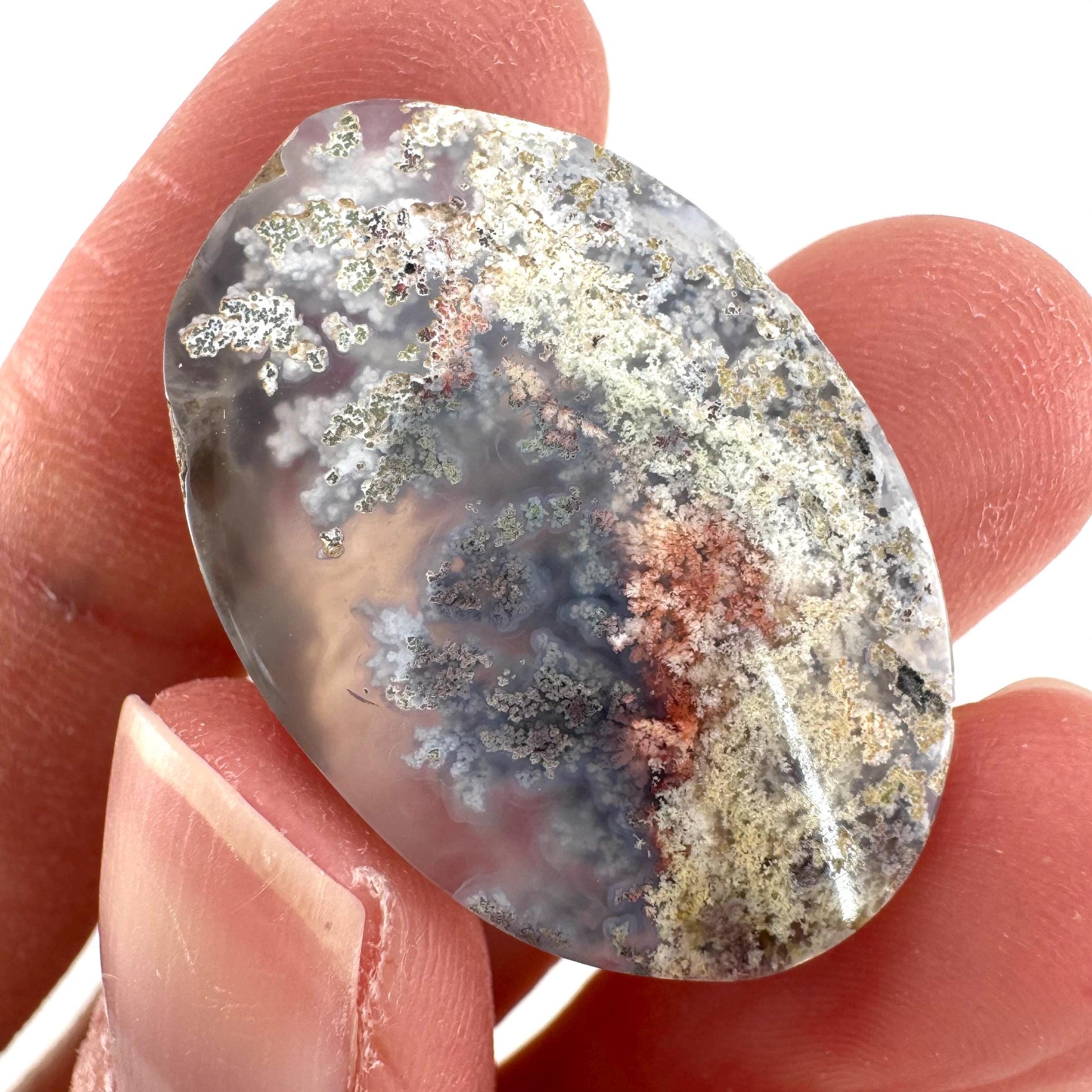 Plume Agate Cabochon | Landscape Picture Gemstone