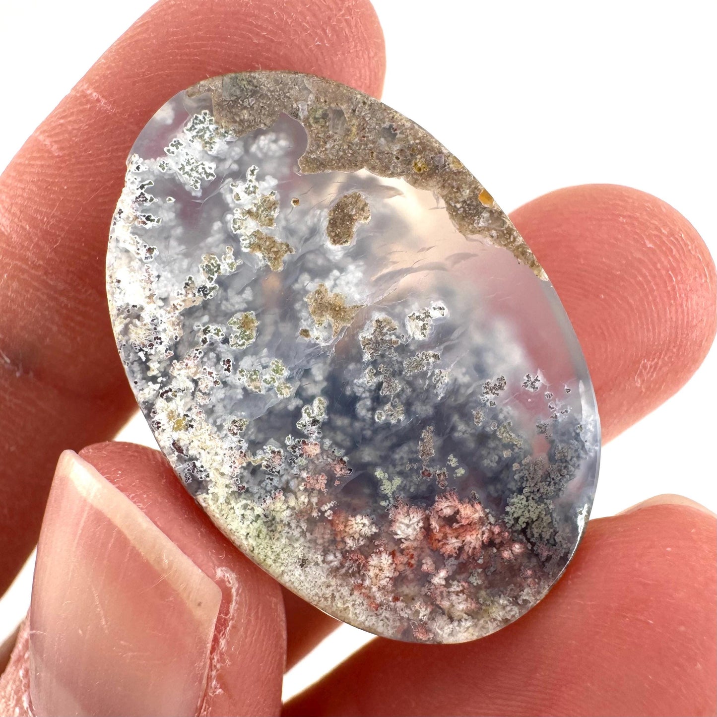 Plume Agate Cabochon | Landscape Picture Gemstone