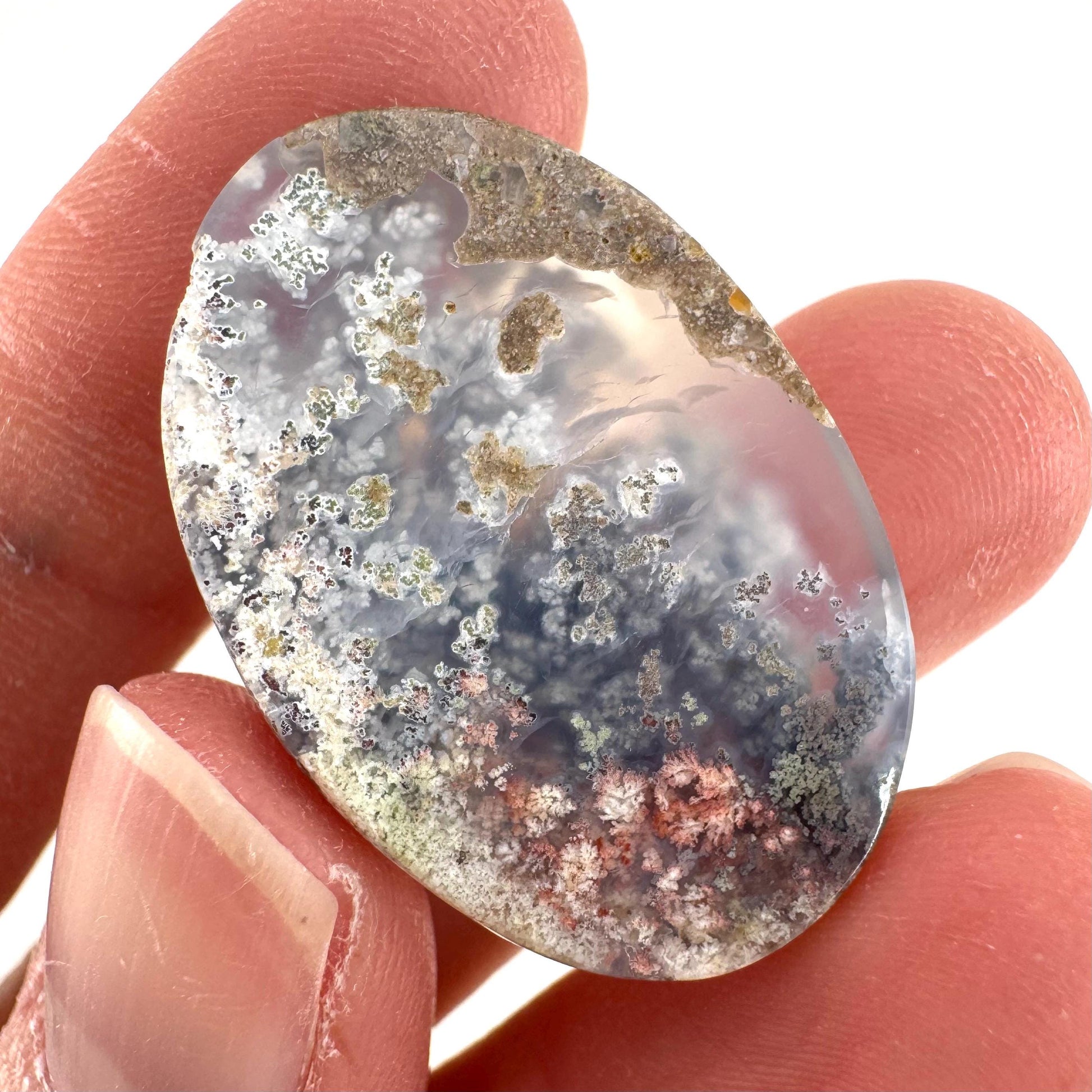 Plume Agate Cabochon | Landscape Picture Gemstone