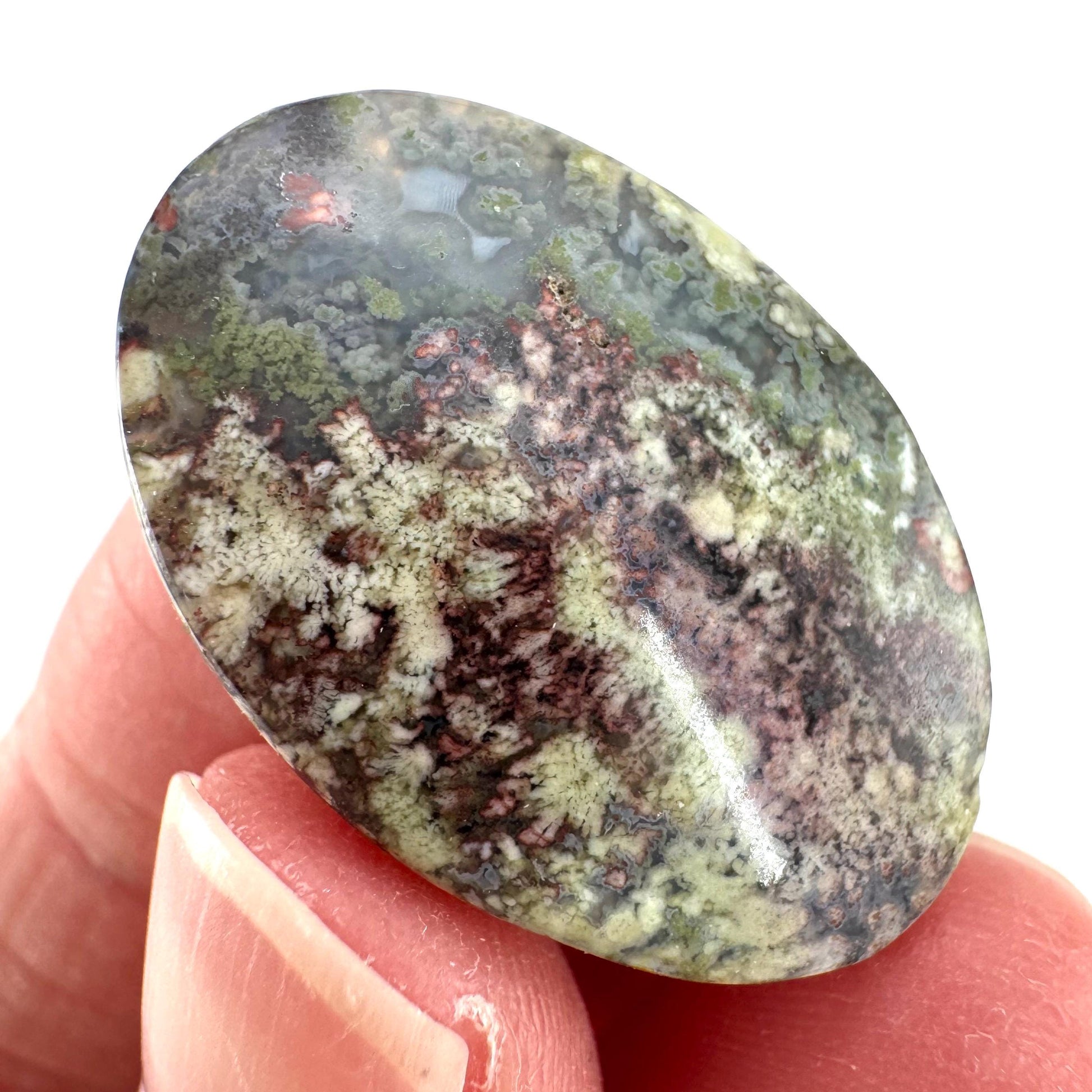 Plume Agate Cabochon | Landscape Picture Gemstone