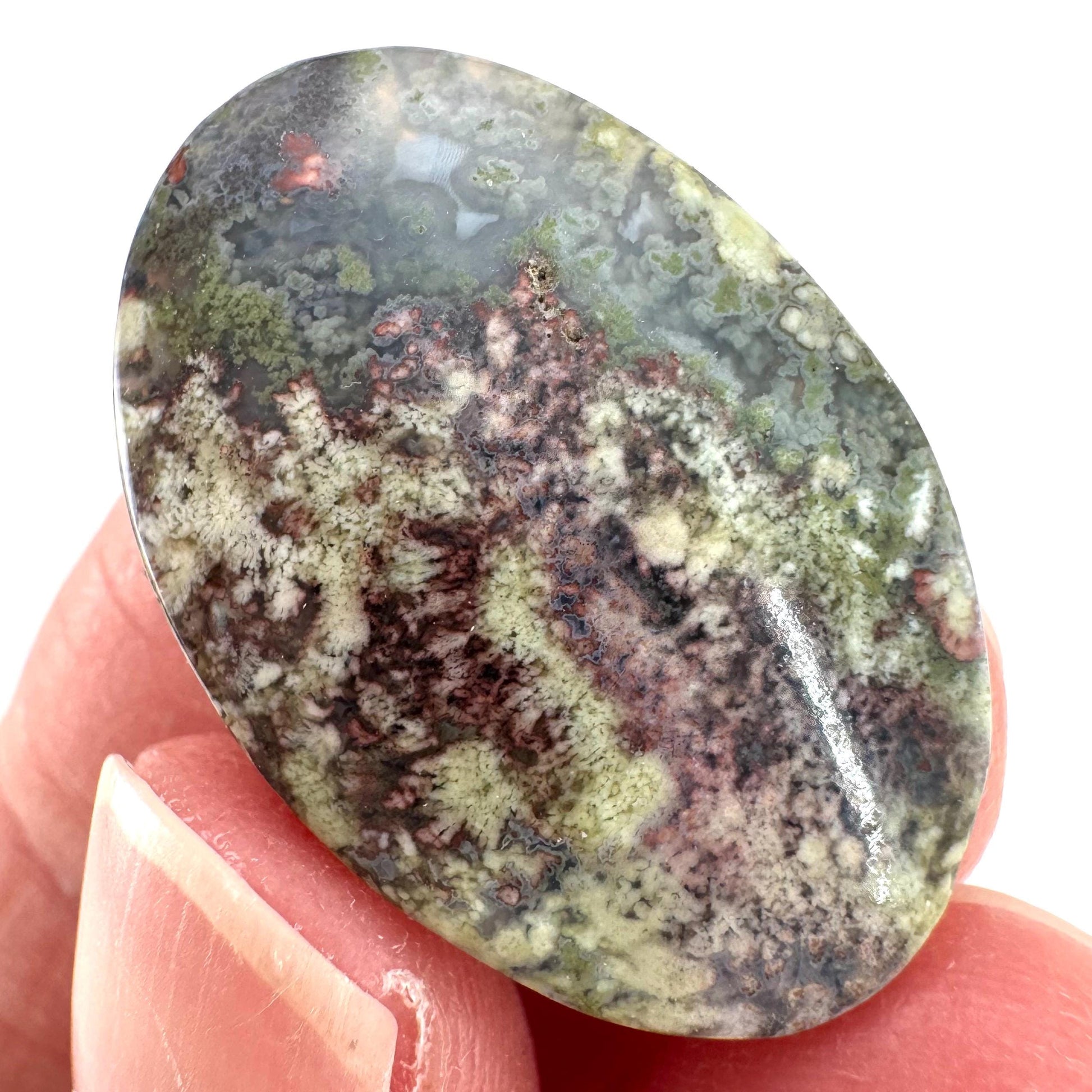 Plume Agate Cabochon | Landscape Picture Gemstone