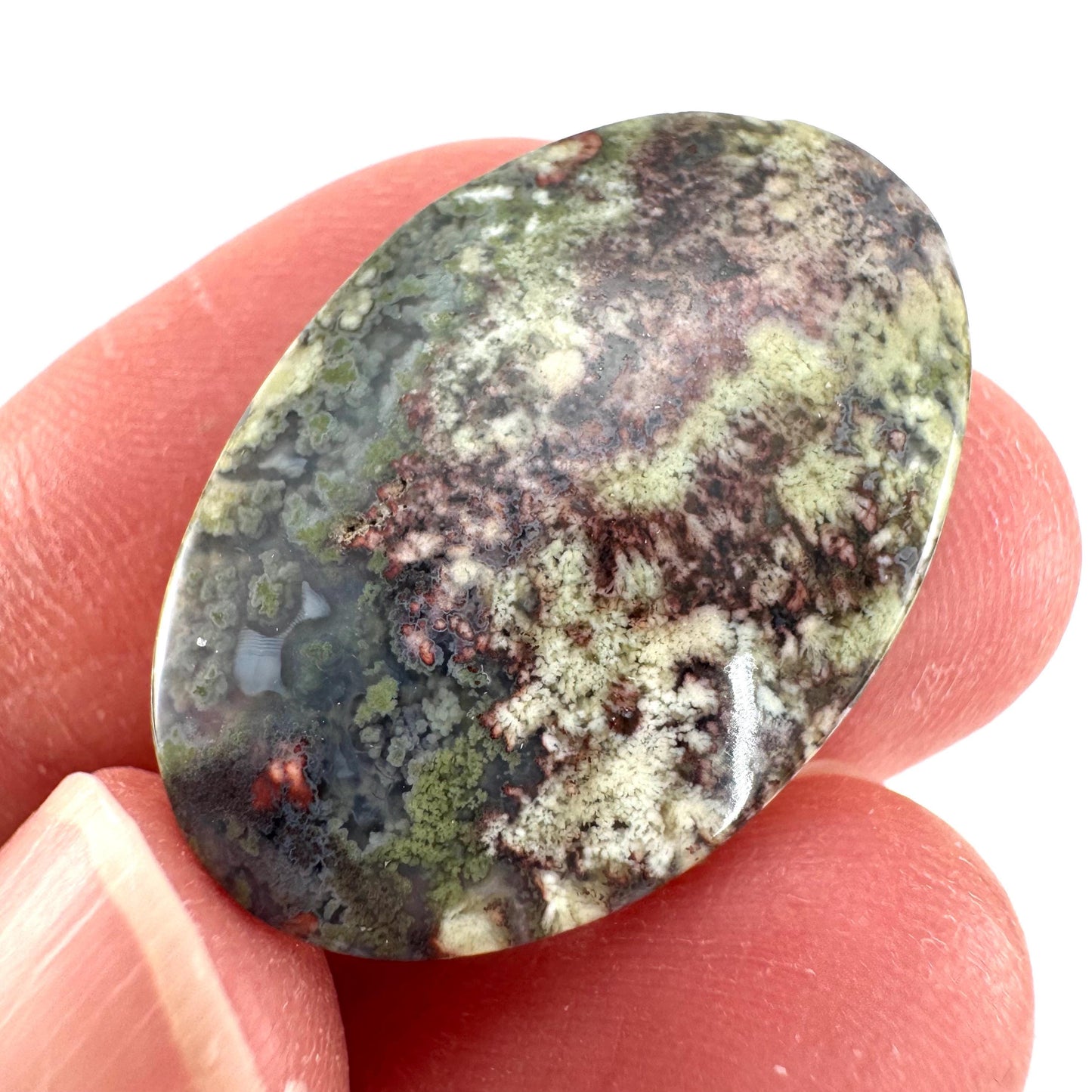 Plume Agate Cabochon | Landscape Picture Gemstone