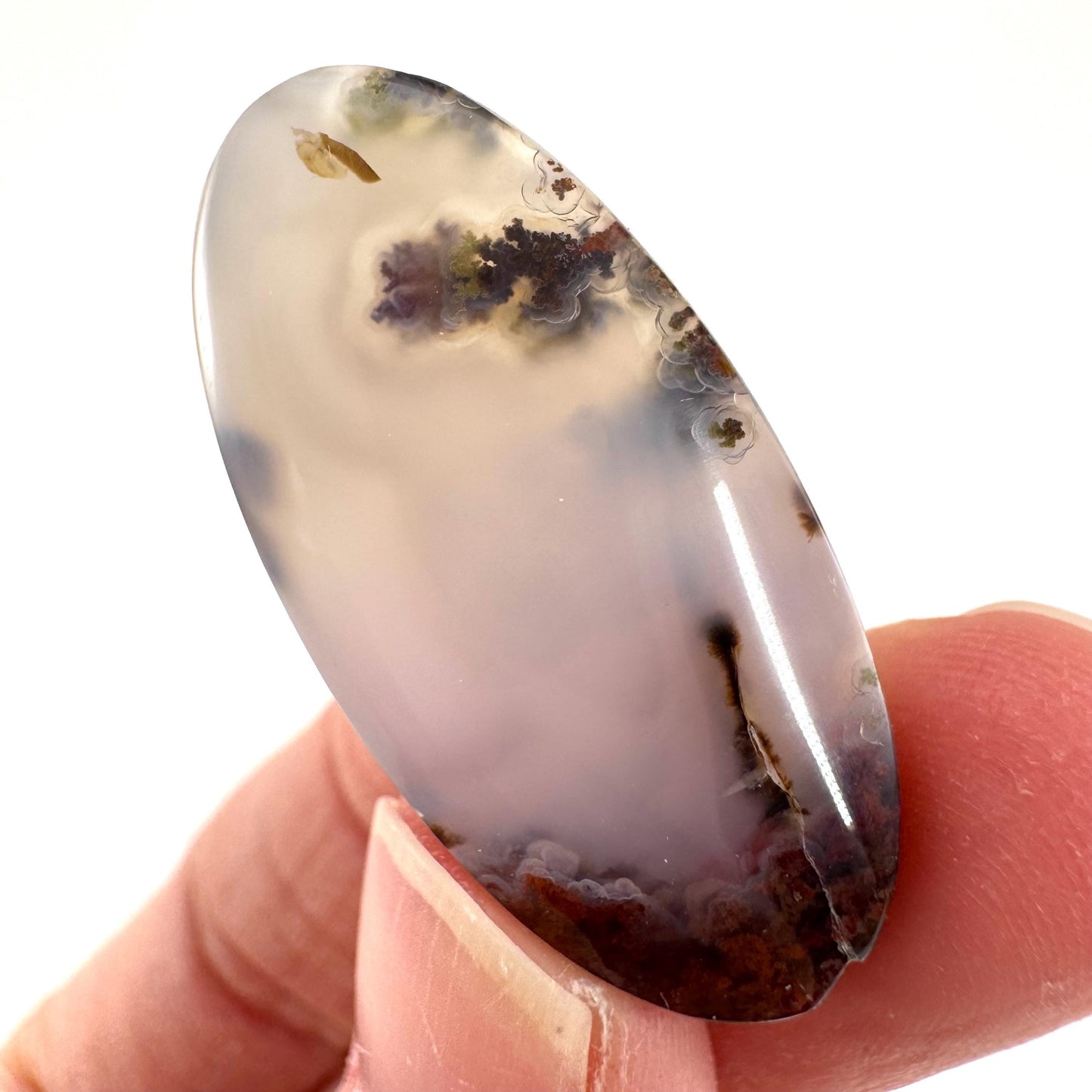 Plume Agate Cabochon | Landscape Picture Gemstone