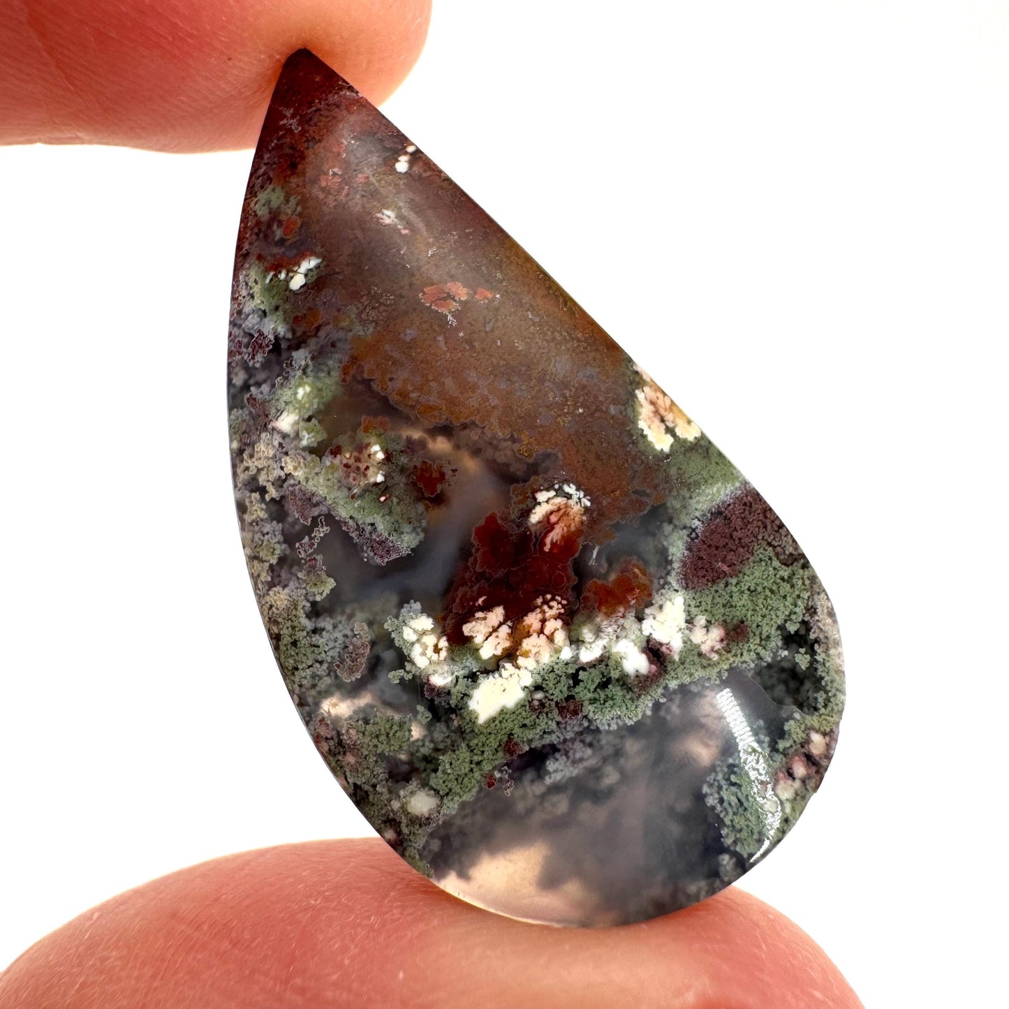 Plume Agate Cabochon | Landscape Picture Gemstone