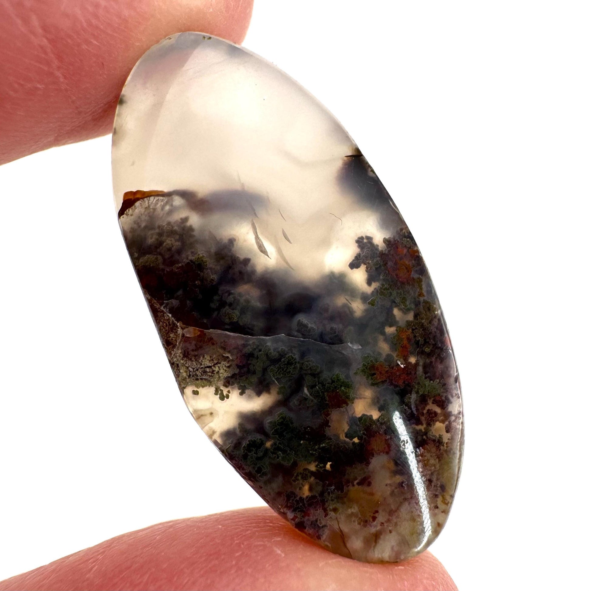 Plume Agate Cabochon | Landscape Picture Gemstone