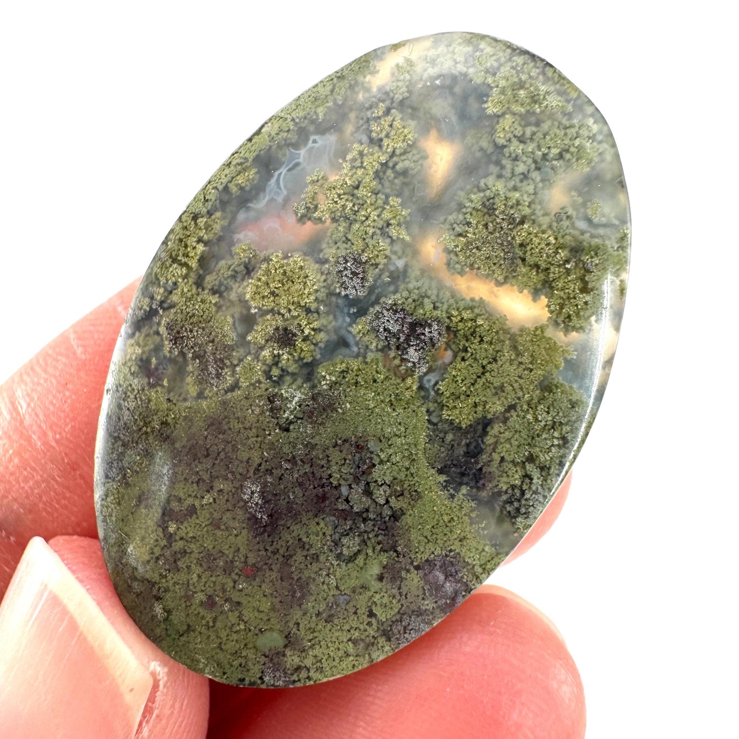 Plume Agate Cabochon | Landscape Picture Gemstone