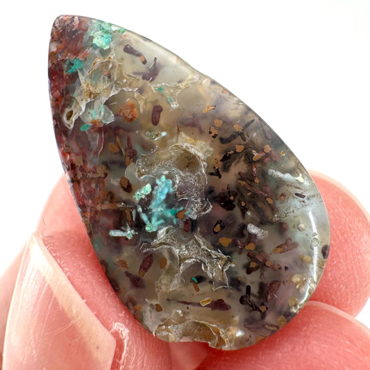 Confetti Agate Cabochon | Chrysocolla and Copper Gemstone