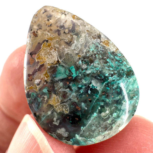 Confetti Agate Cabochon | Chrysocolla and Copper Gemstone