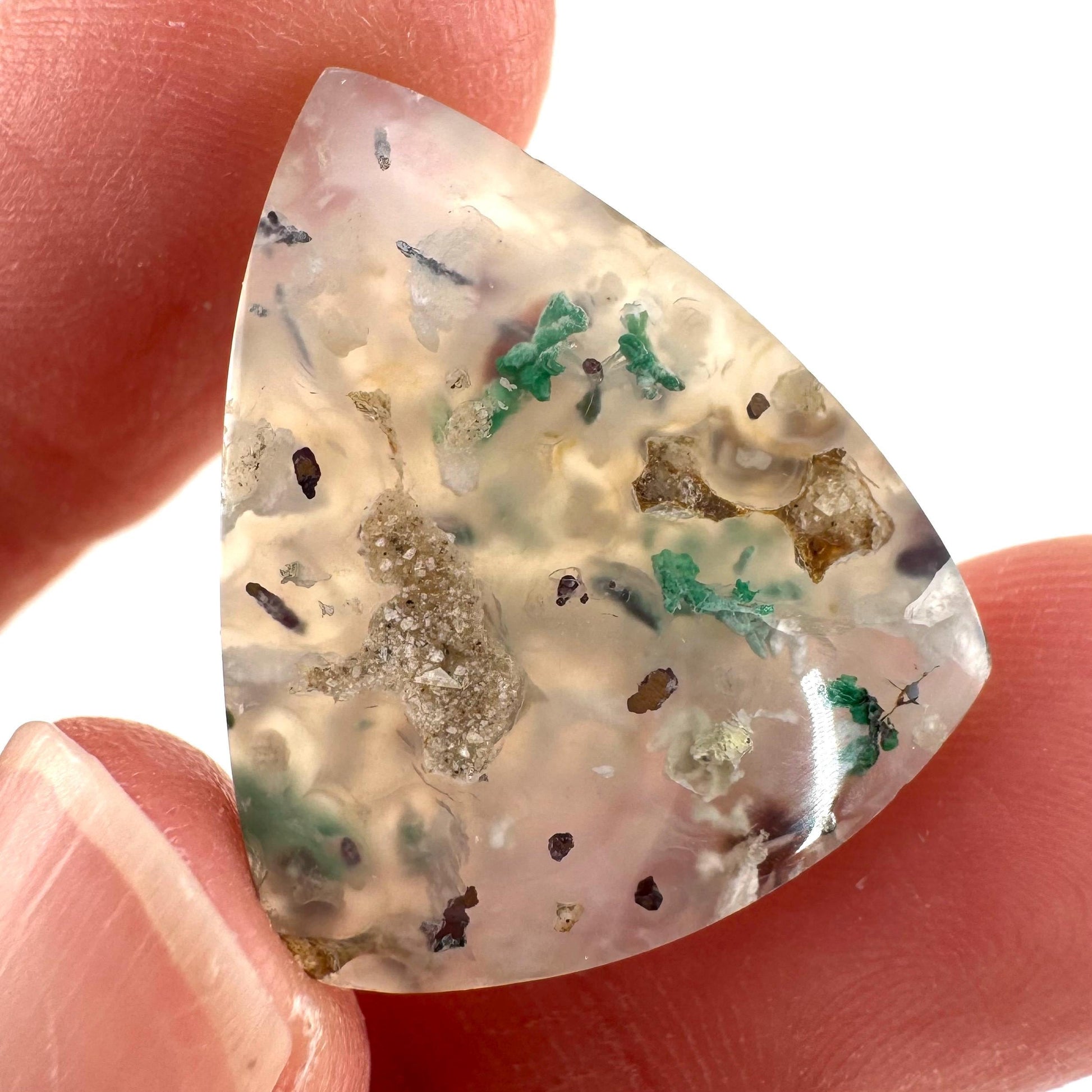 Confetti Agate Cabochon | Chrysocolla and Copper Gemstone