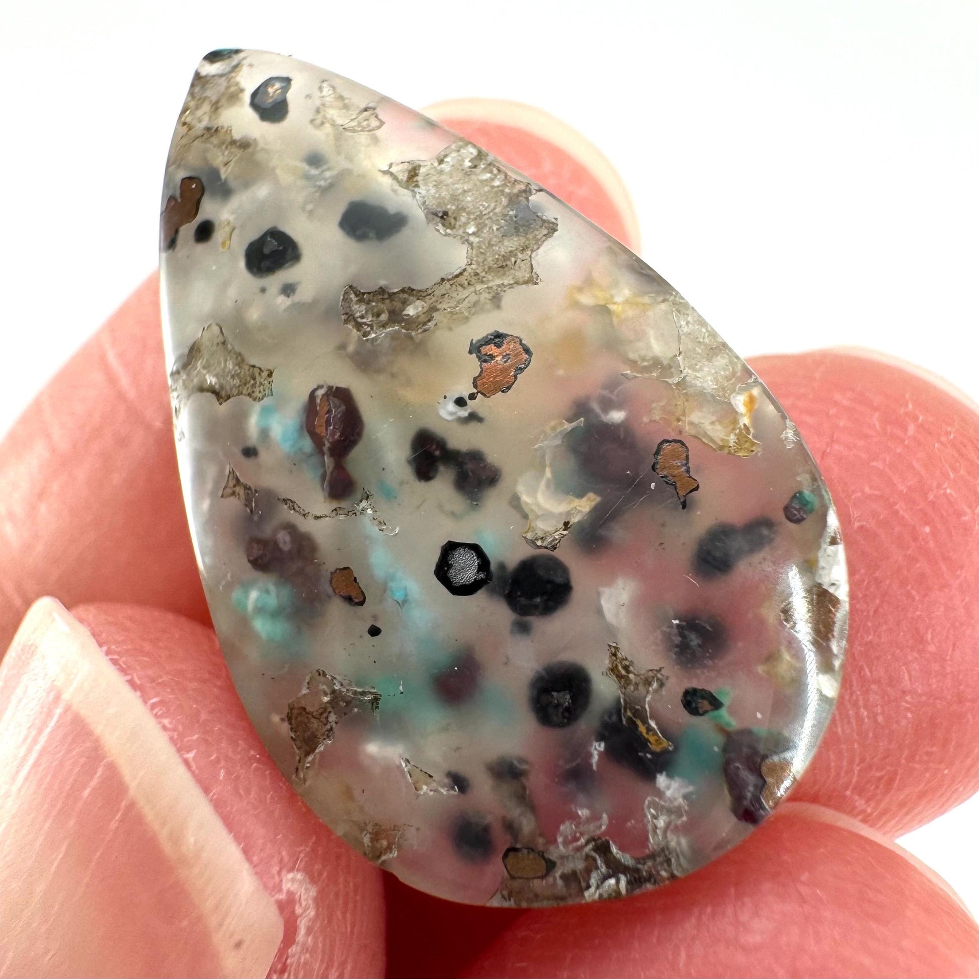 Confetti Agate Cabochon | Chrysocolla and Copper Gemstone