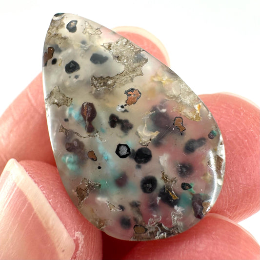 Confetti Agate Cabochon | Chrysocolla and Copper Gemstone