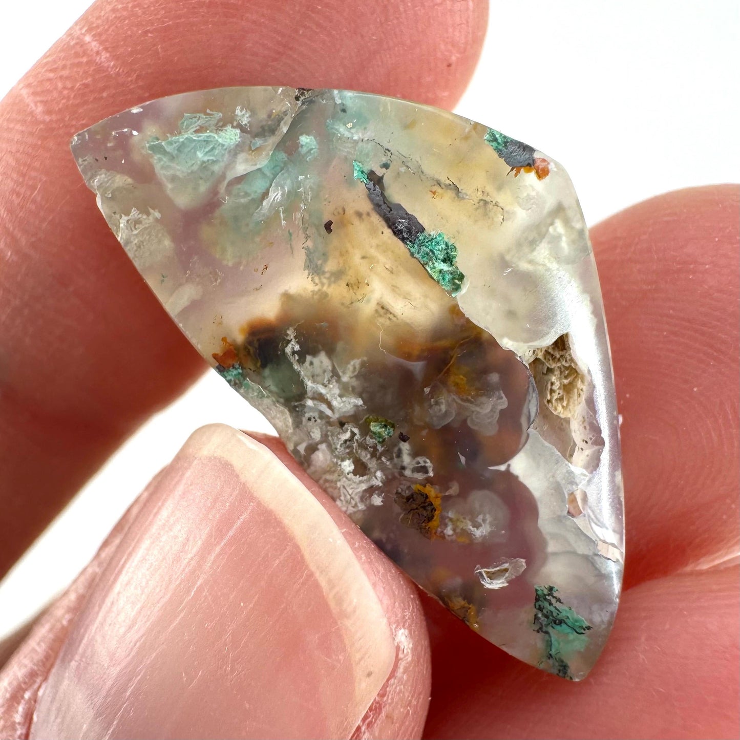 Confetti Agate Cabochon | Chrysocolla and Copper Gemstone
