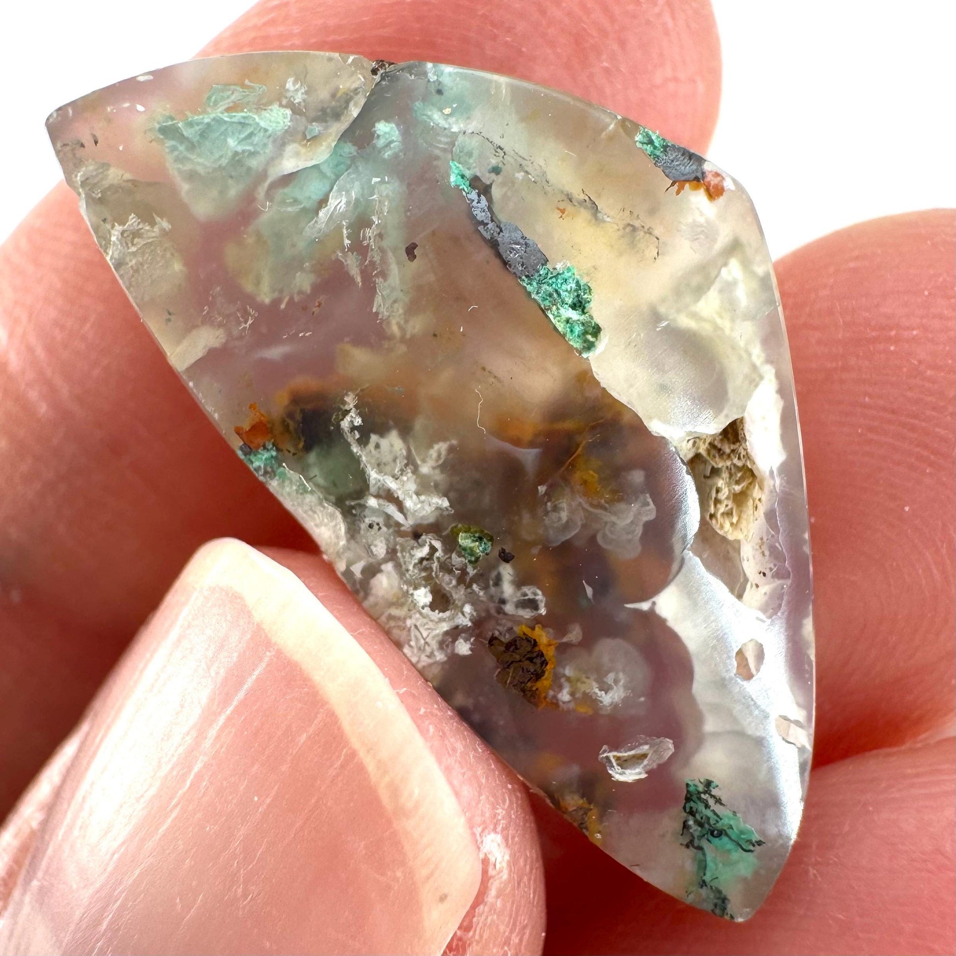 Confetti Agate Cabochon | Chrysocolla and Copper Gemstone