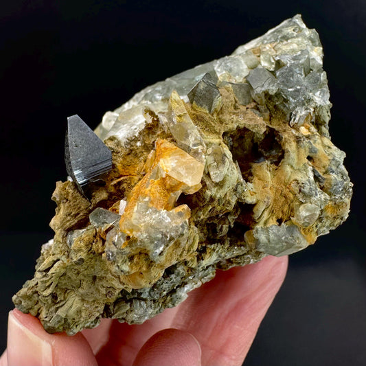 Anatase w/ Chlorite Quartz | Metallic Crystal, Rare Mineral Specimen