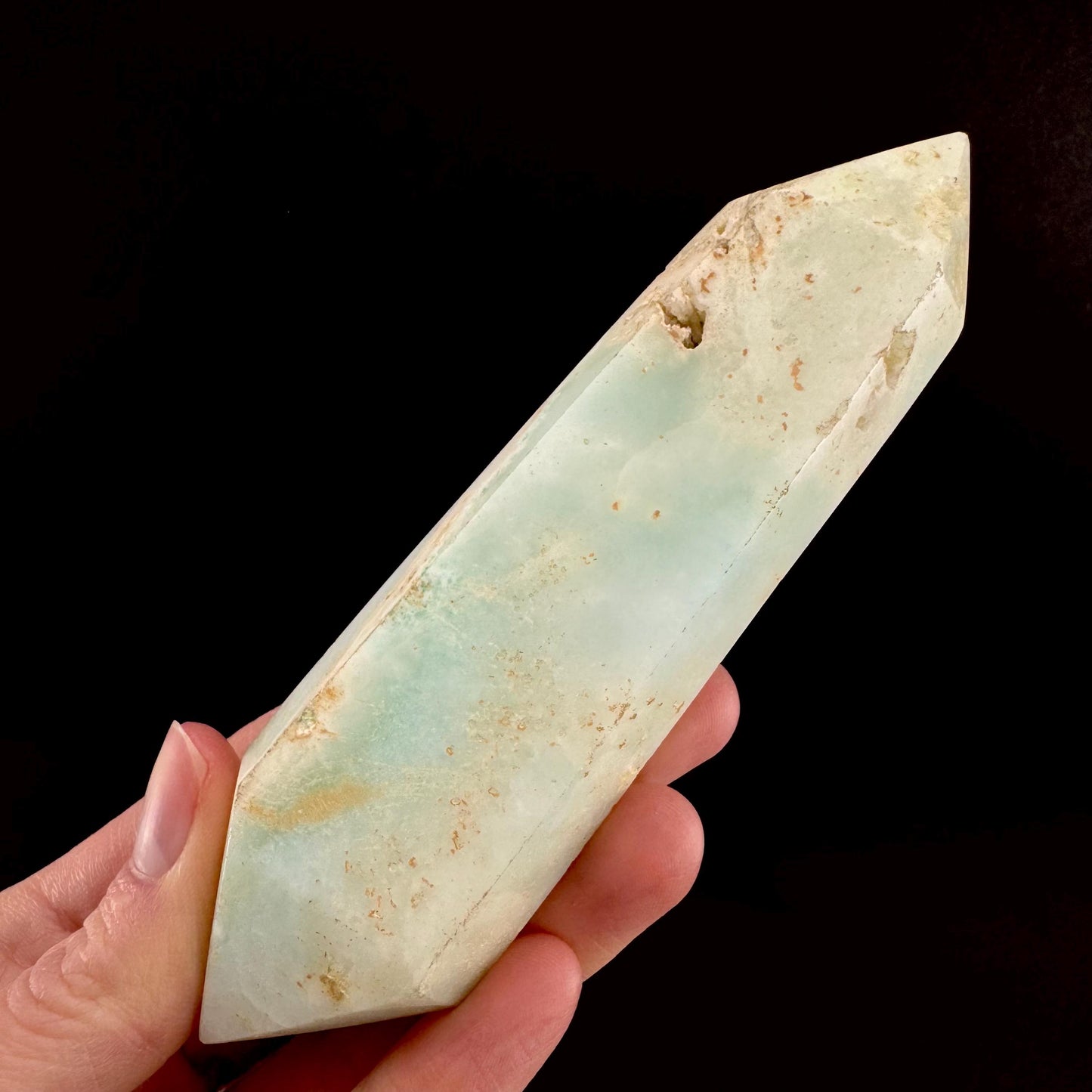 Smithsonite Crystal Point | Polished Blue Tower