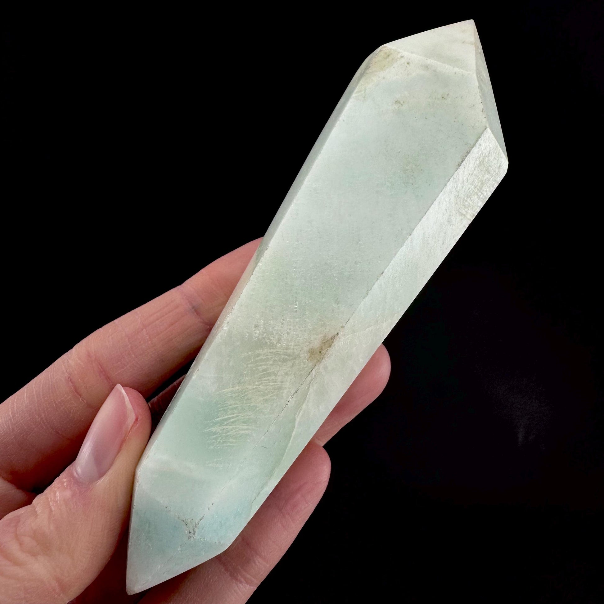 Smithsonite Crystal Point | Polished Blue Tower