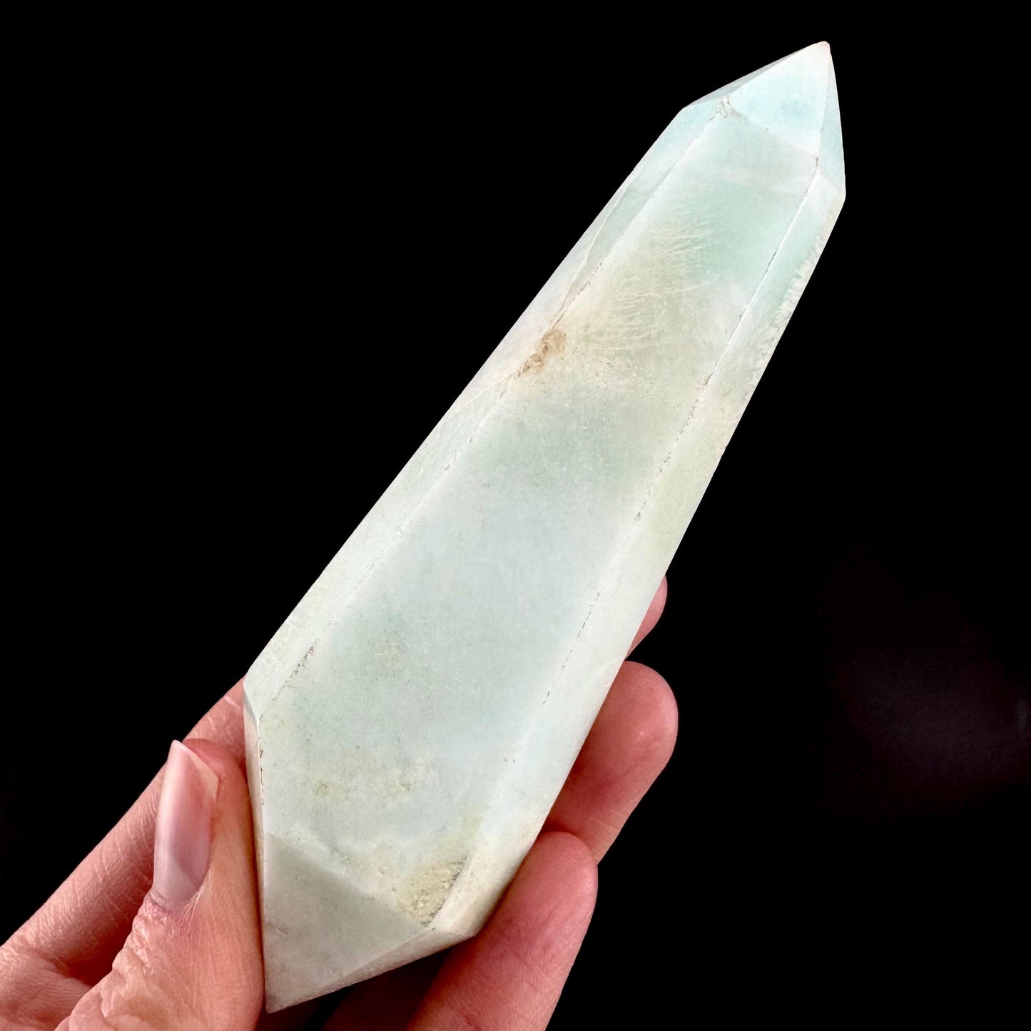 Smithsonite Crystal Point | Polished Blue Tower