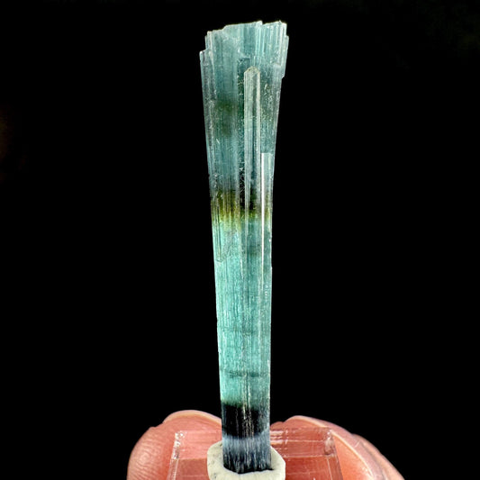 Indicolite Tourmaline Crystal | Natural Blue-Green Mineral Specimen from Pakistan