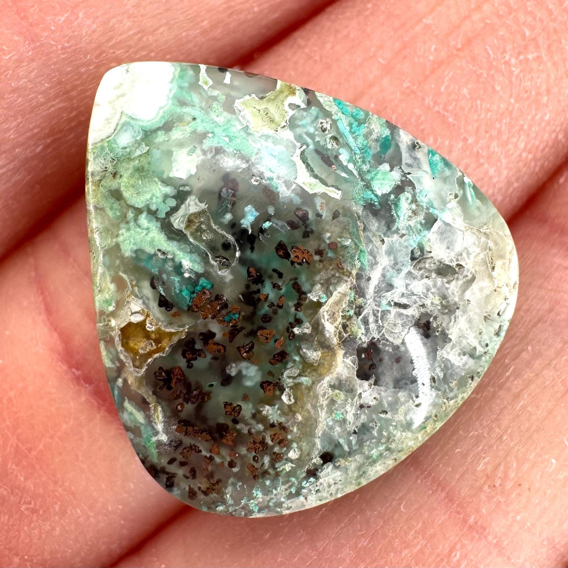 Confetti Agate Cabochon | Chrysocolla and Copper Gemstone