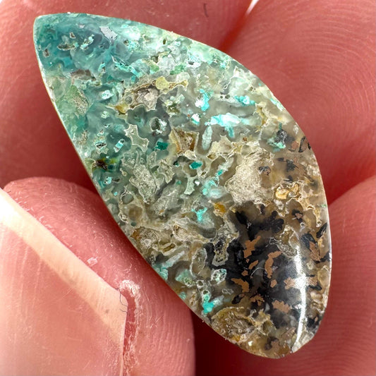 Confetti Agate Cabochon | Chrysocolla and Copper Gemstone