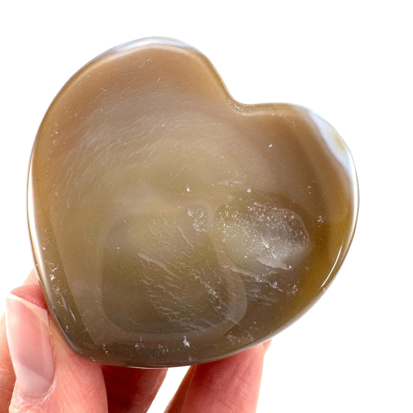 Druzy Agate Heart | Polished Crystal Geode