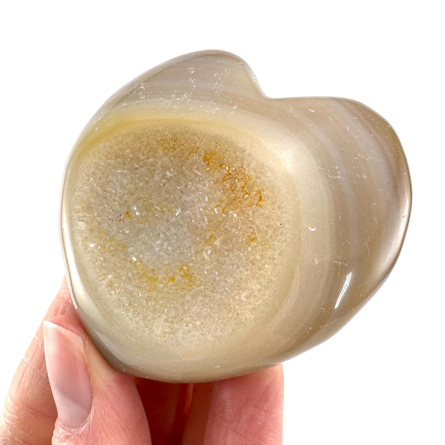 Druzy Agate Heart | Polished Crystal Geode