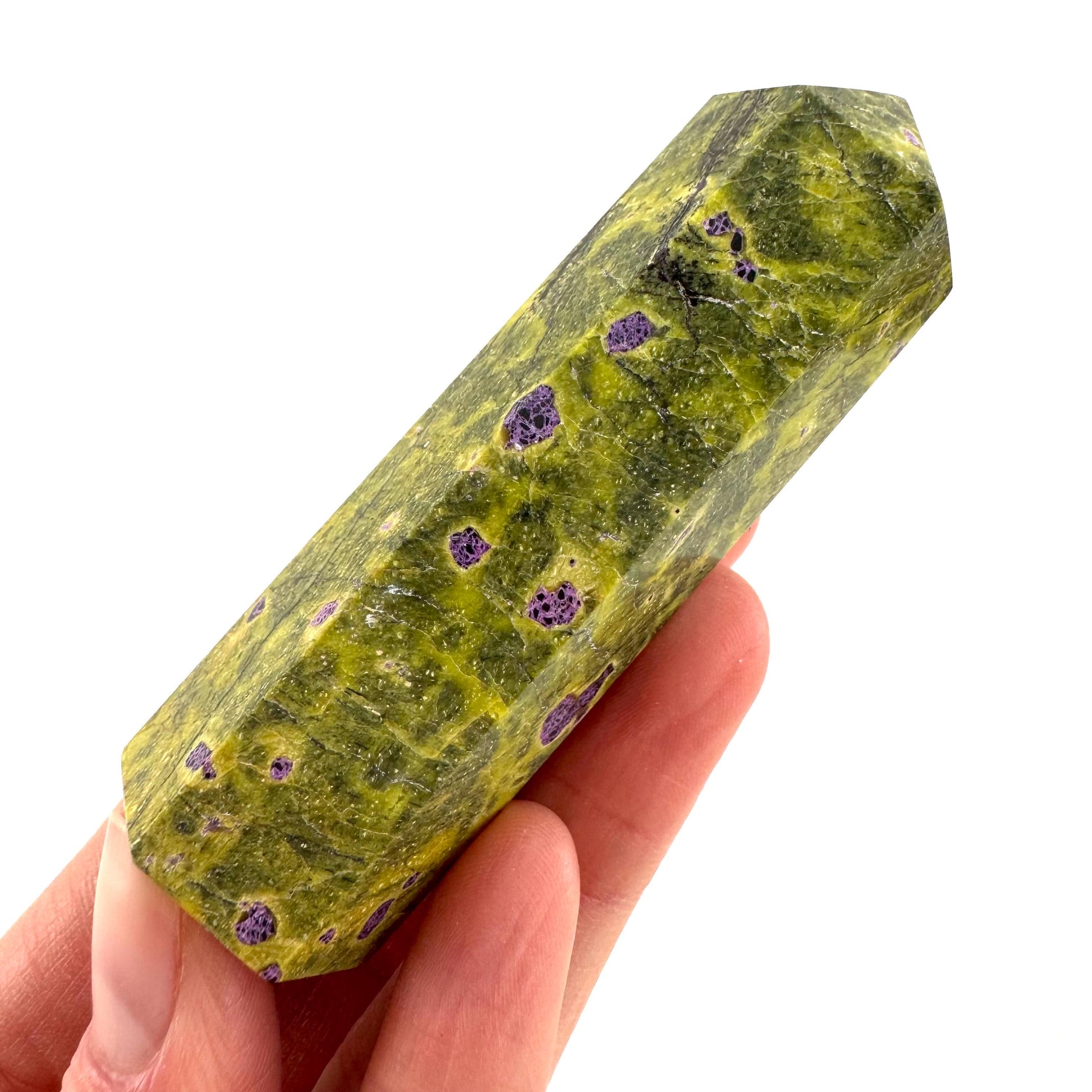 Atlantisite Crystal Point | Stichtite in Serpentine from Tasmania