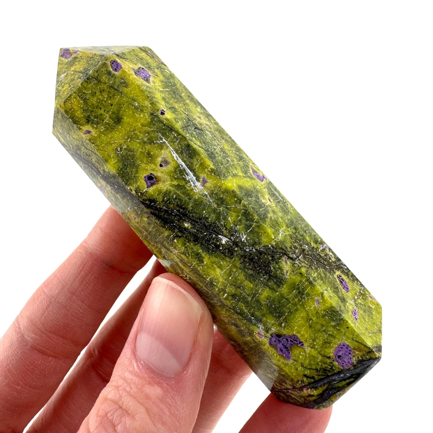 Atlantisite Crystal Point | Stichtite in Serpentine from Tasmania