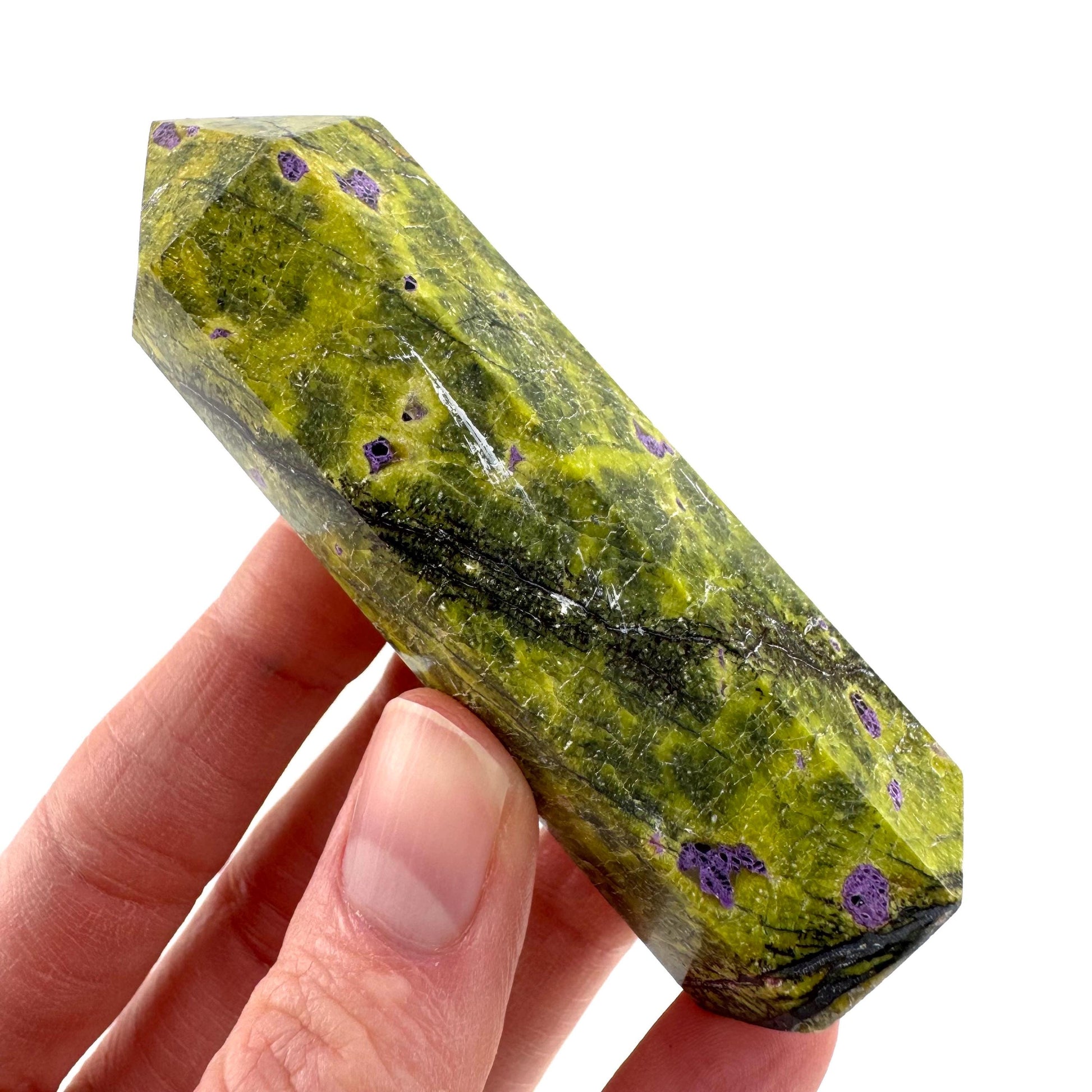 Atlantisite Crystal Point | Stichtite in Serpentine from Tasmania