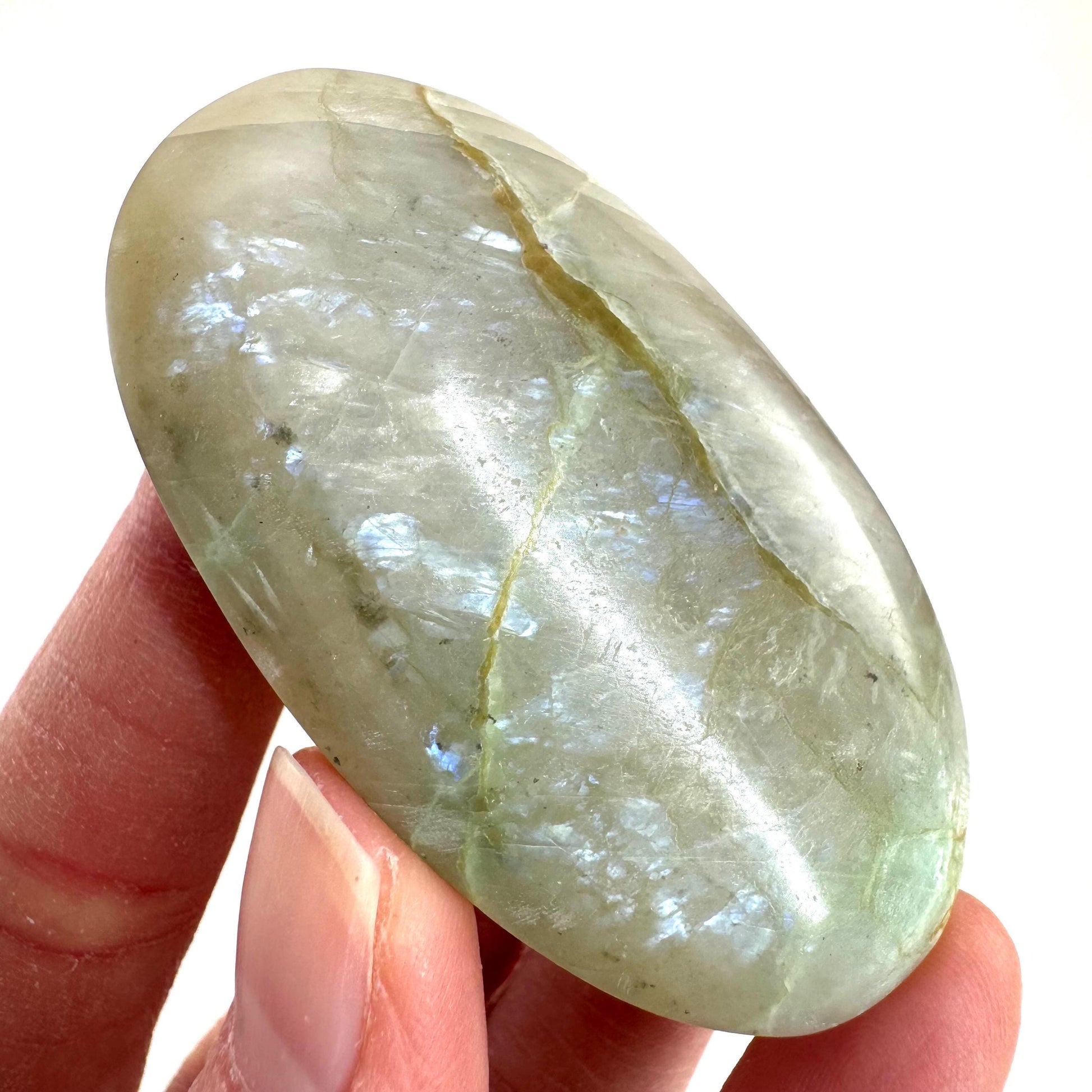 Flashy Garnierite Cabochon | Green Moonstone Gemstone