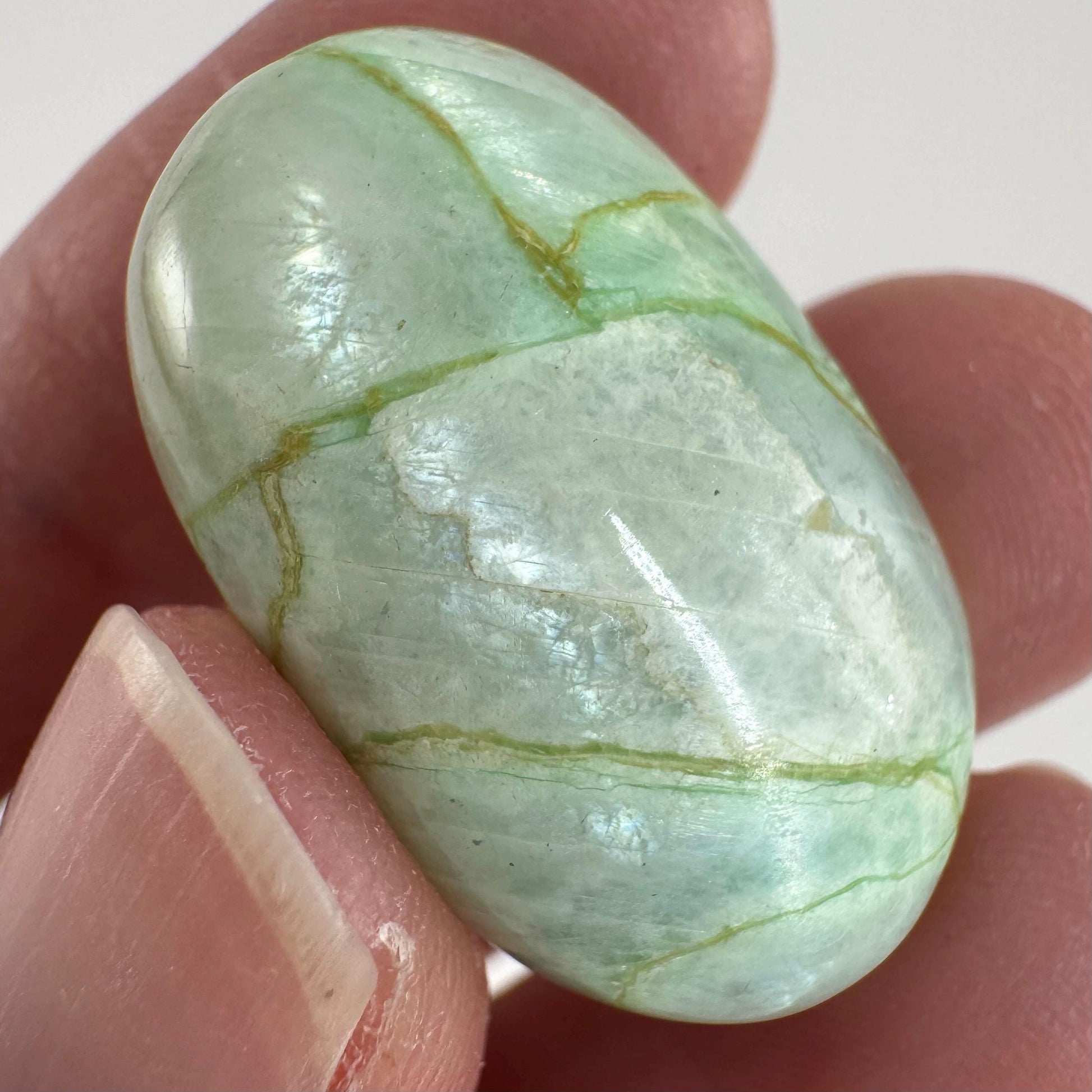 Flashy Garnierite Cabochon | Green Moonstone Gemstone