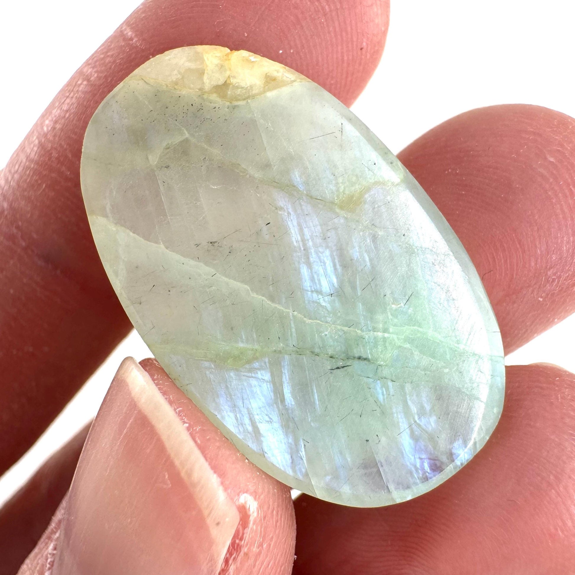 Flashy Garnierite Cabochon | Green Moonstone Gemstone