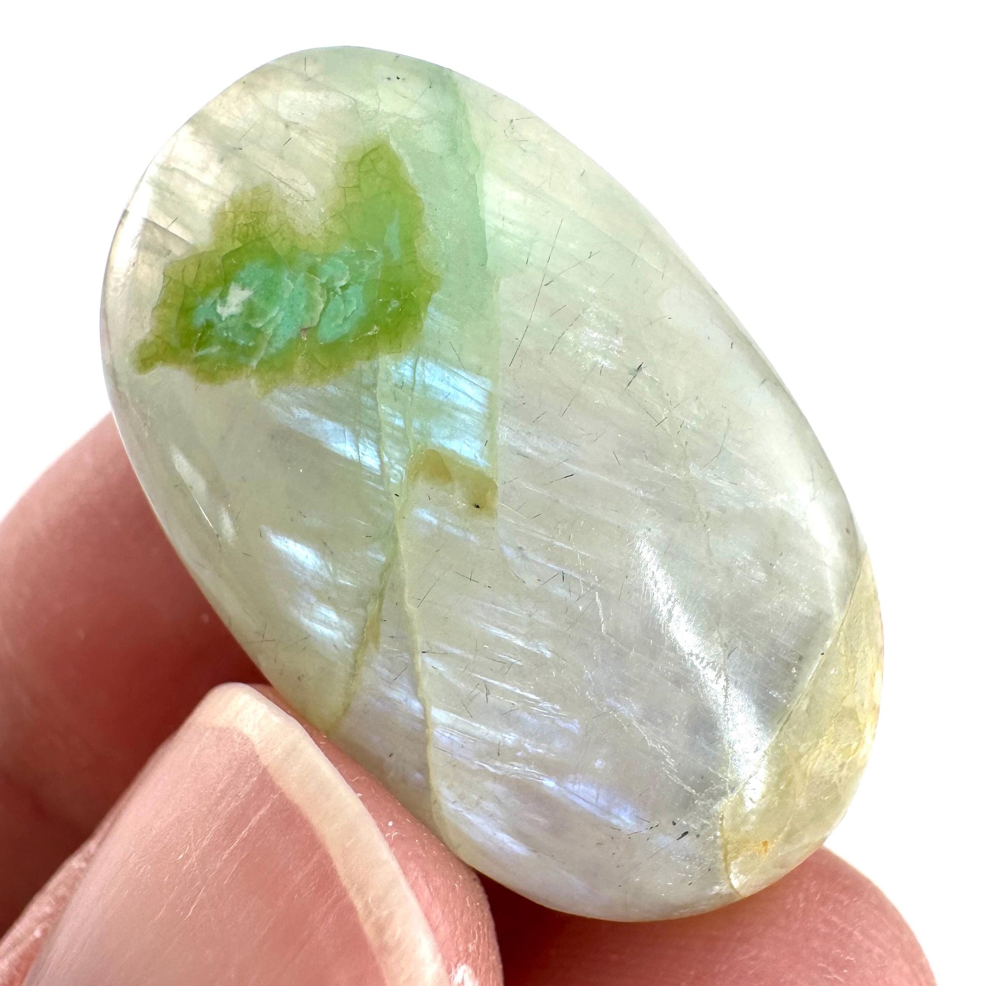 Flashy Garnierite Cabochon | Green Moonstone Gemstone