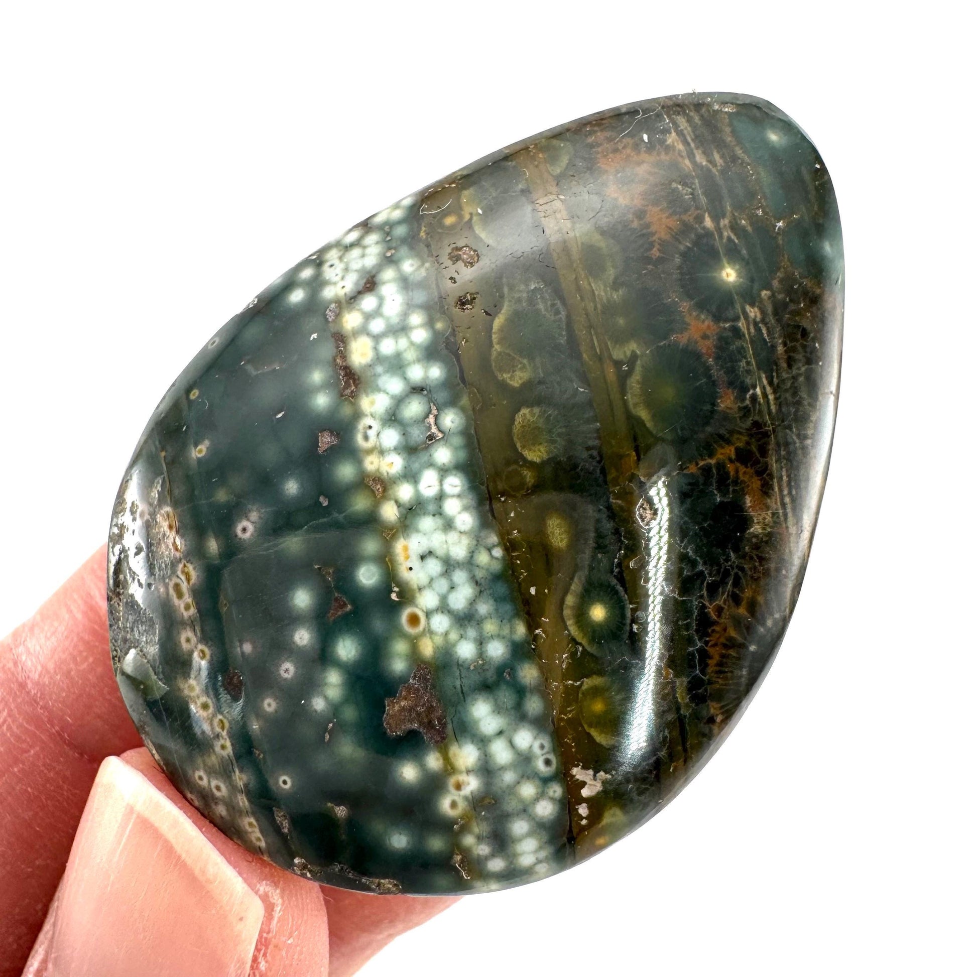 Orbicular Ocean Jasper Cabochon | Natural Gemstone