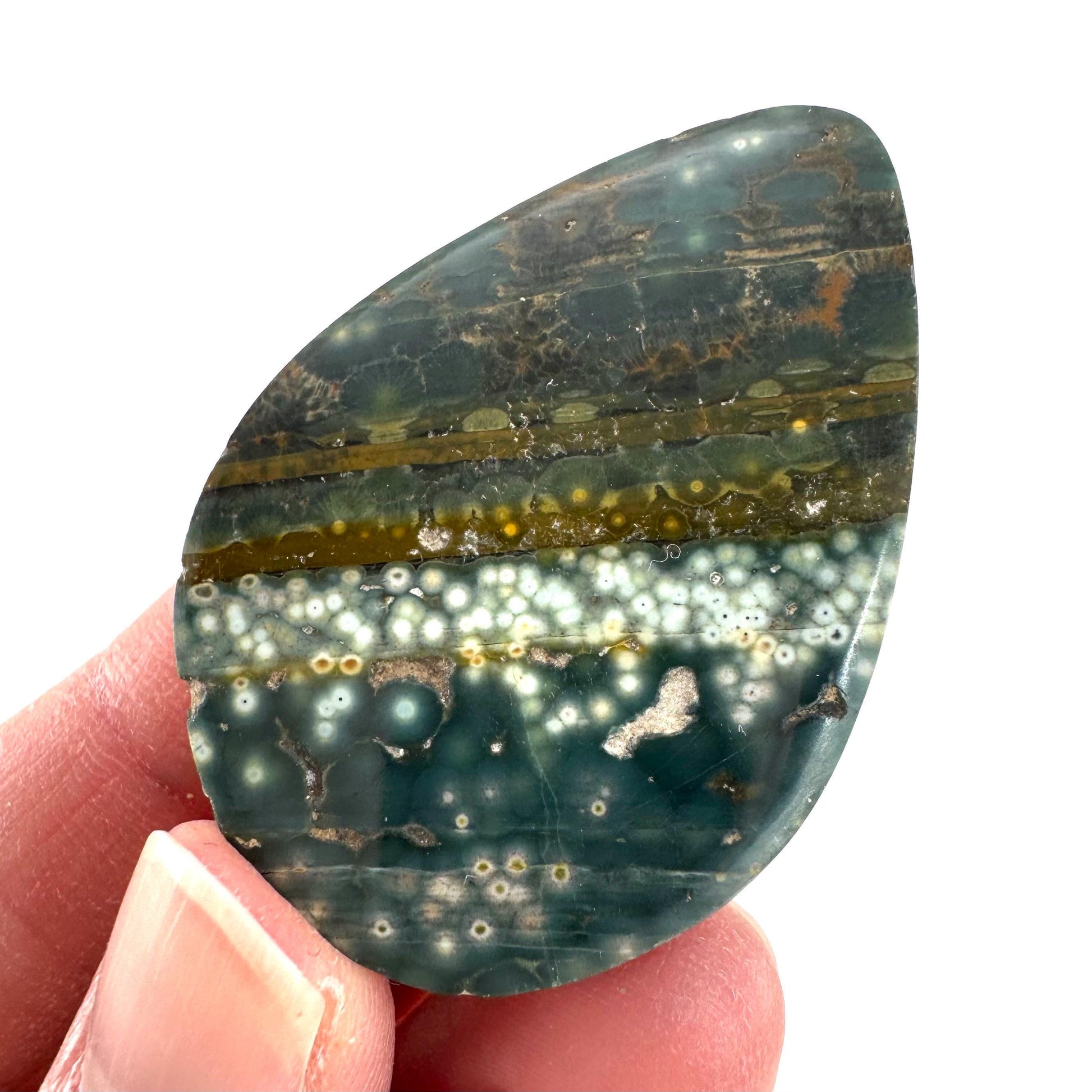 Orbicular Ocean Jasper Cabochon | Natural Gemstone