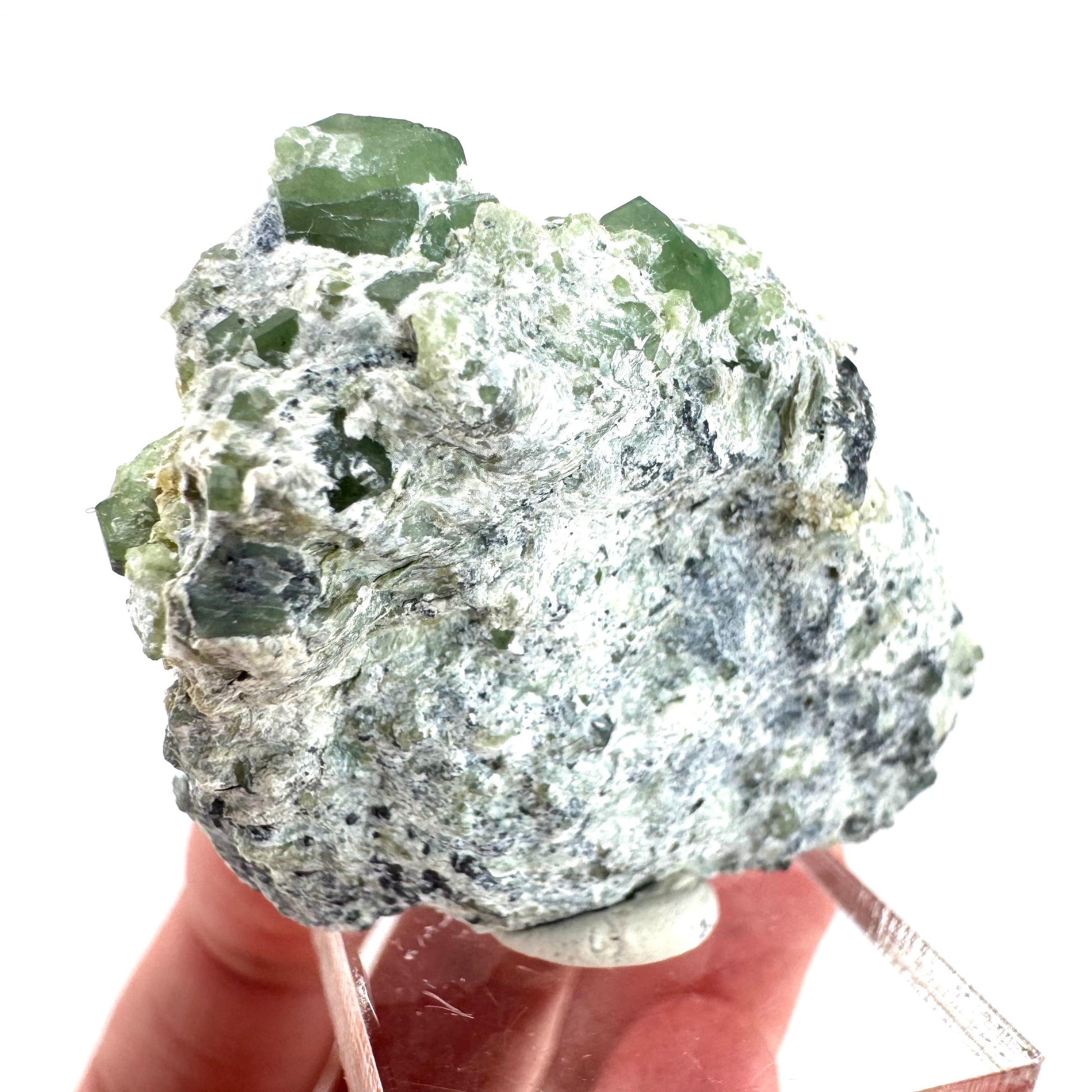 Demantoid Garnet on Matrix | raw green crystal, mineral specimen from Pakistan