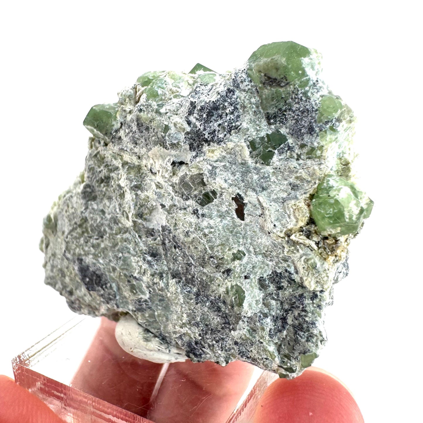 Demantoid Garnet on Matrix | raw green crystal, mineral specimen from Pakistan