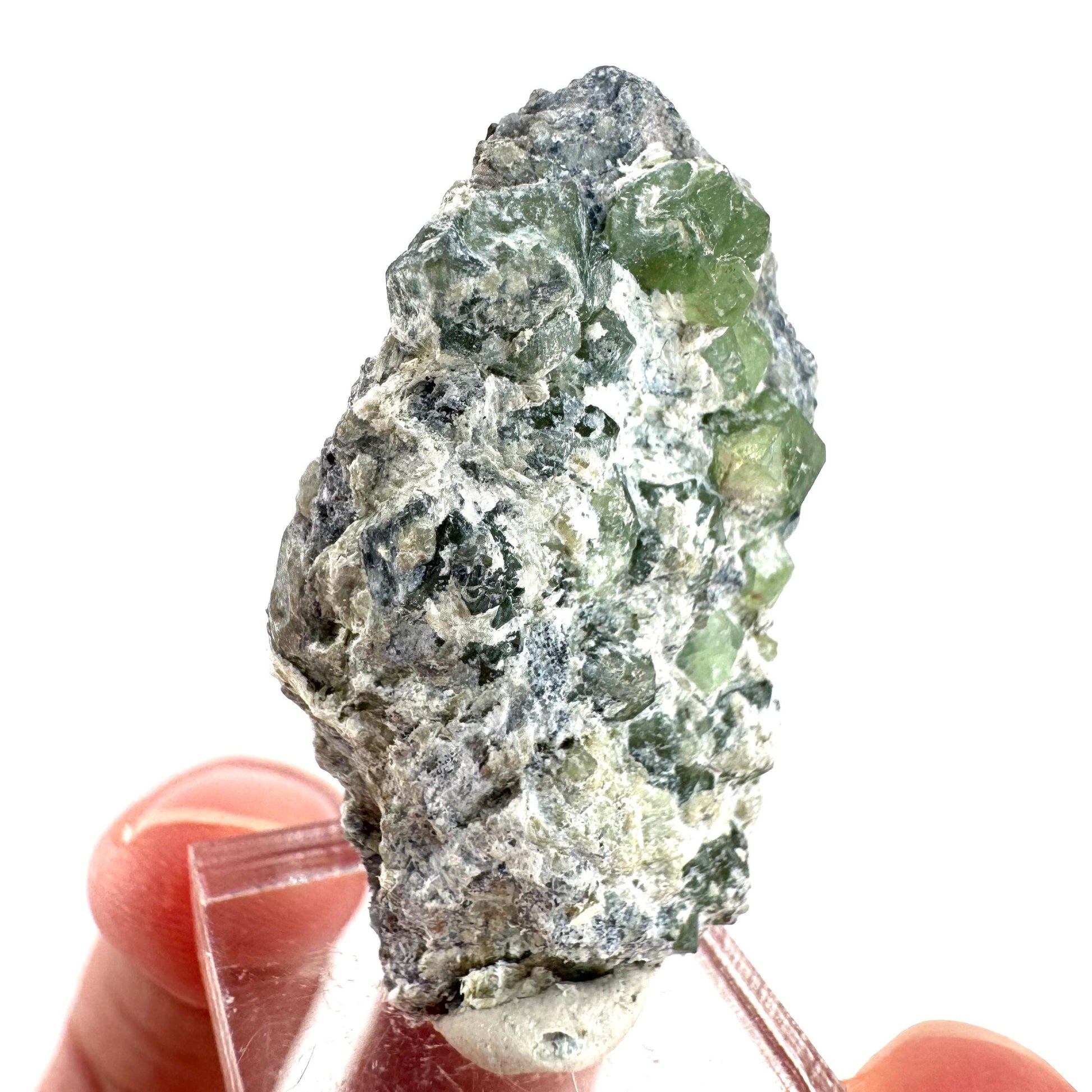 Demantoid Garnet on Matrix | raw green crystal, mineral specimen from Pakistan