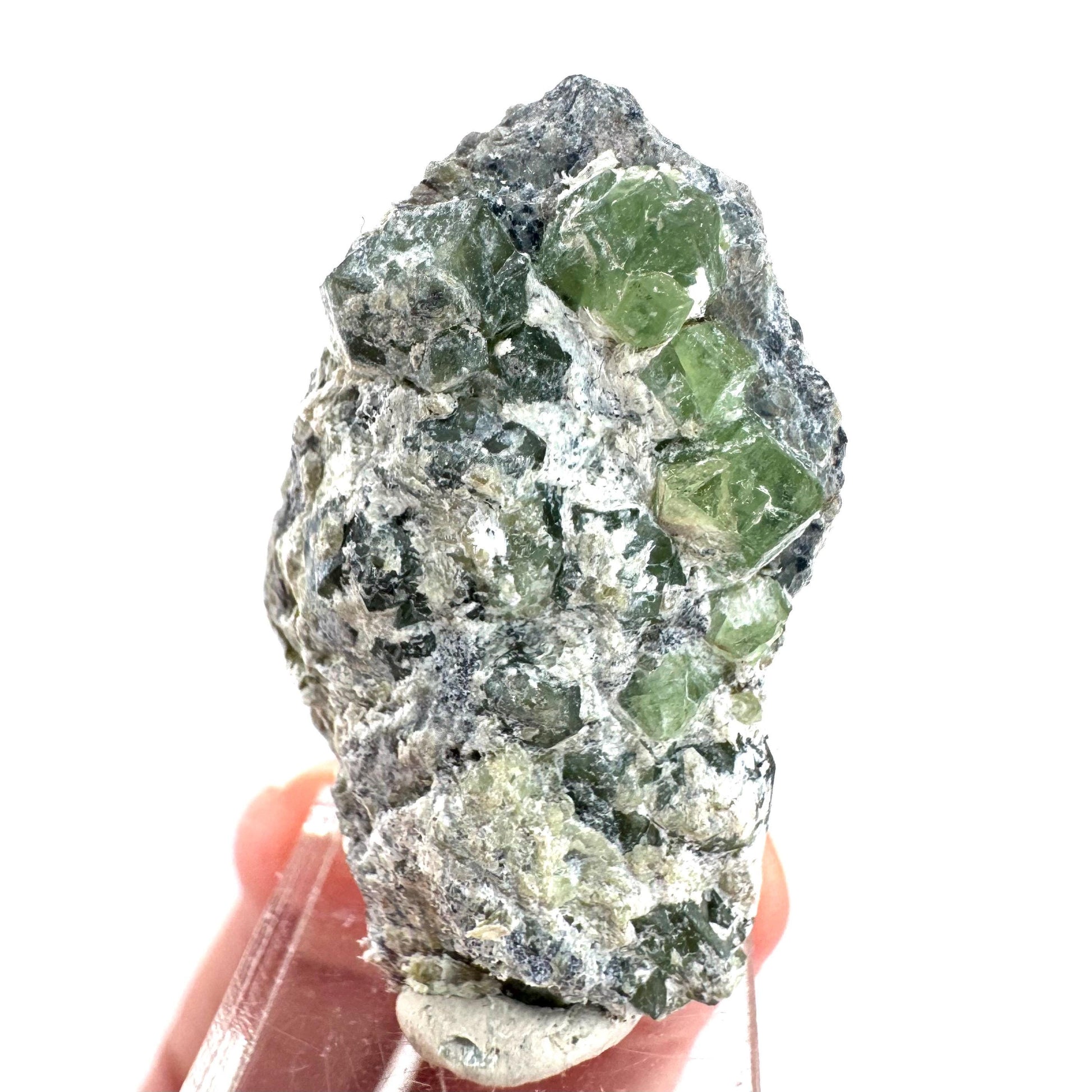 Demantoid Garnet on Matrix | raw green crystal, mineral specimen from Pakistan