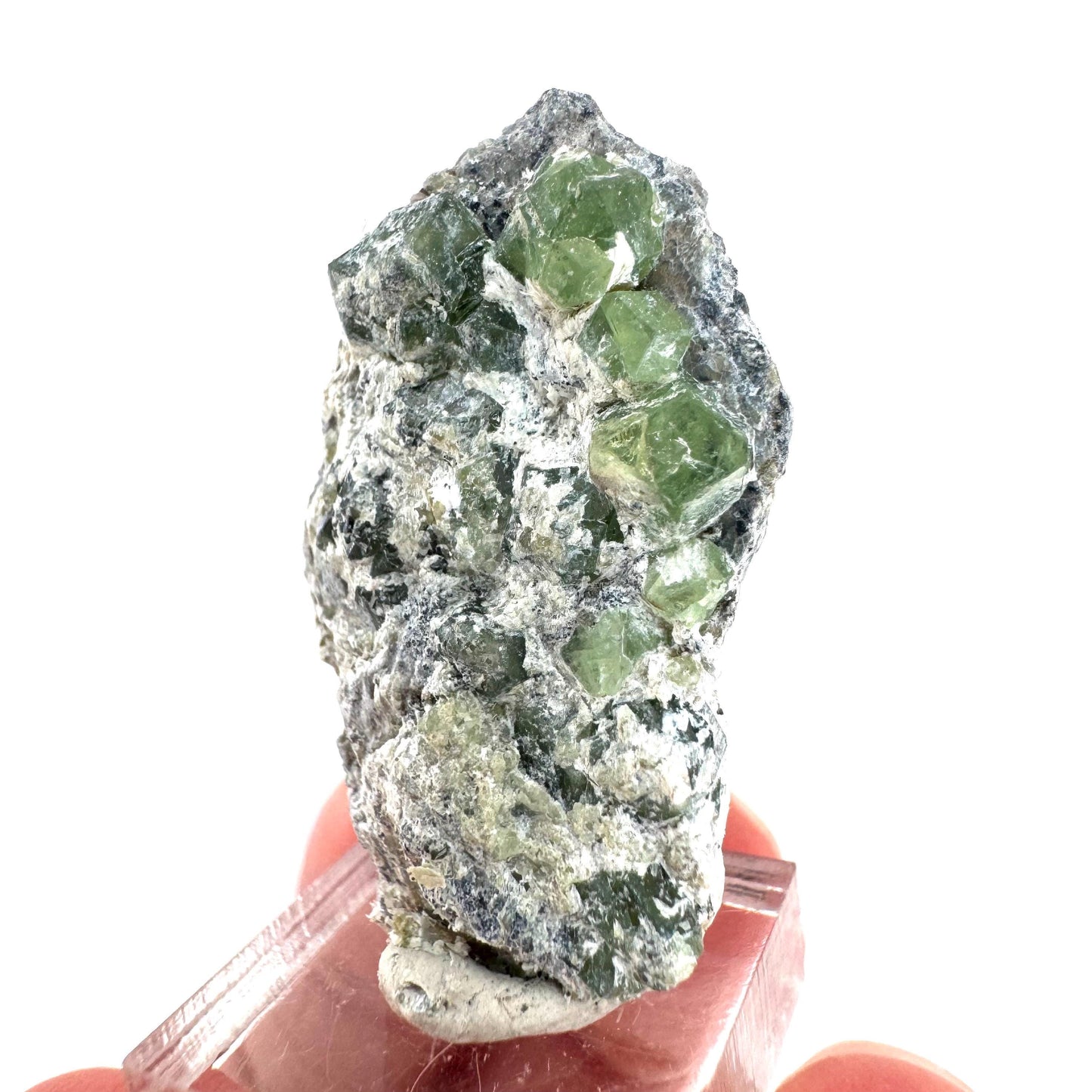 Demantoid Garnet on Matrix | raw green crystal, mineral specimen from Pakistan