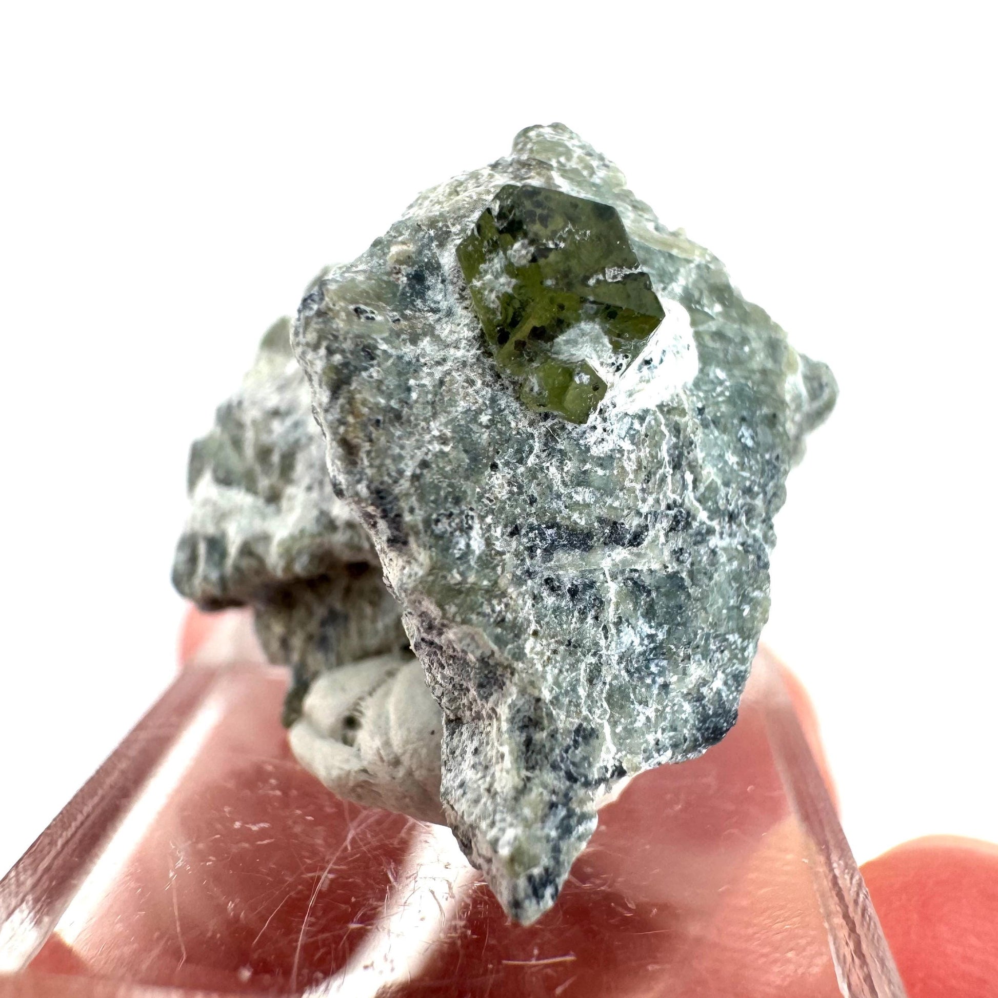 Demantoid Garnet on Matrix | raw green crystal, mineral specimen from Pakistan
