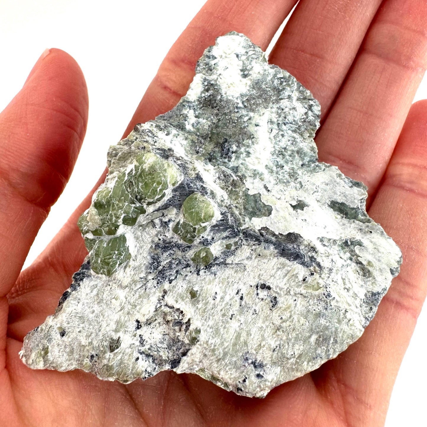 Demantoid Garnet on Matrix | raw green crystal, mineral specimen from Pakistan