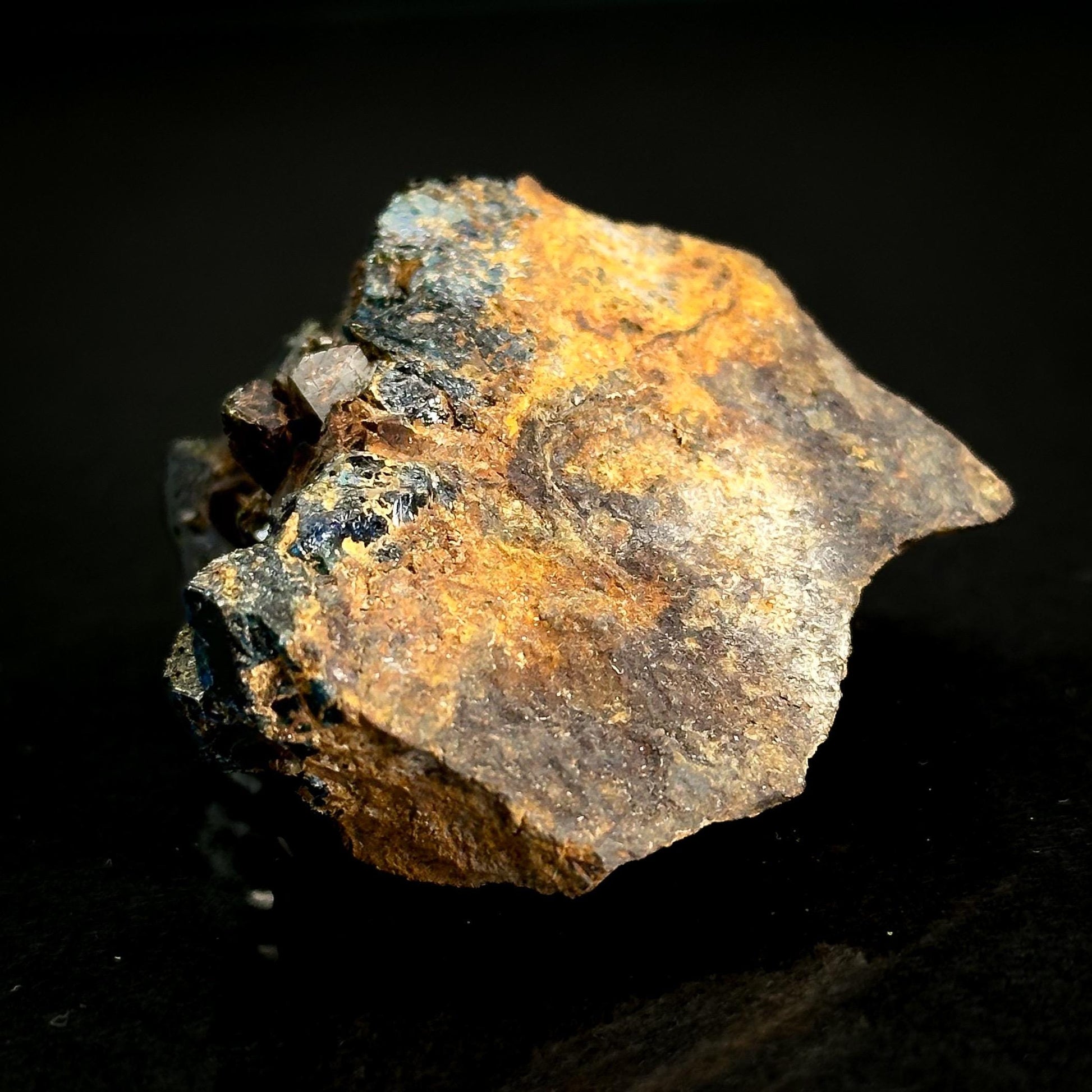 Lazulite with Siderite | blue crystal, rare mineral specimen from Canada
