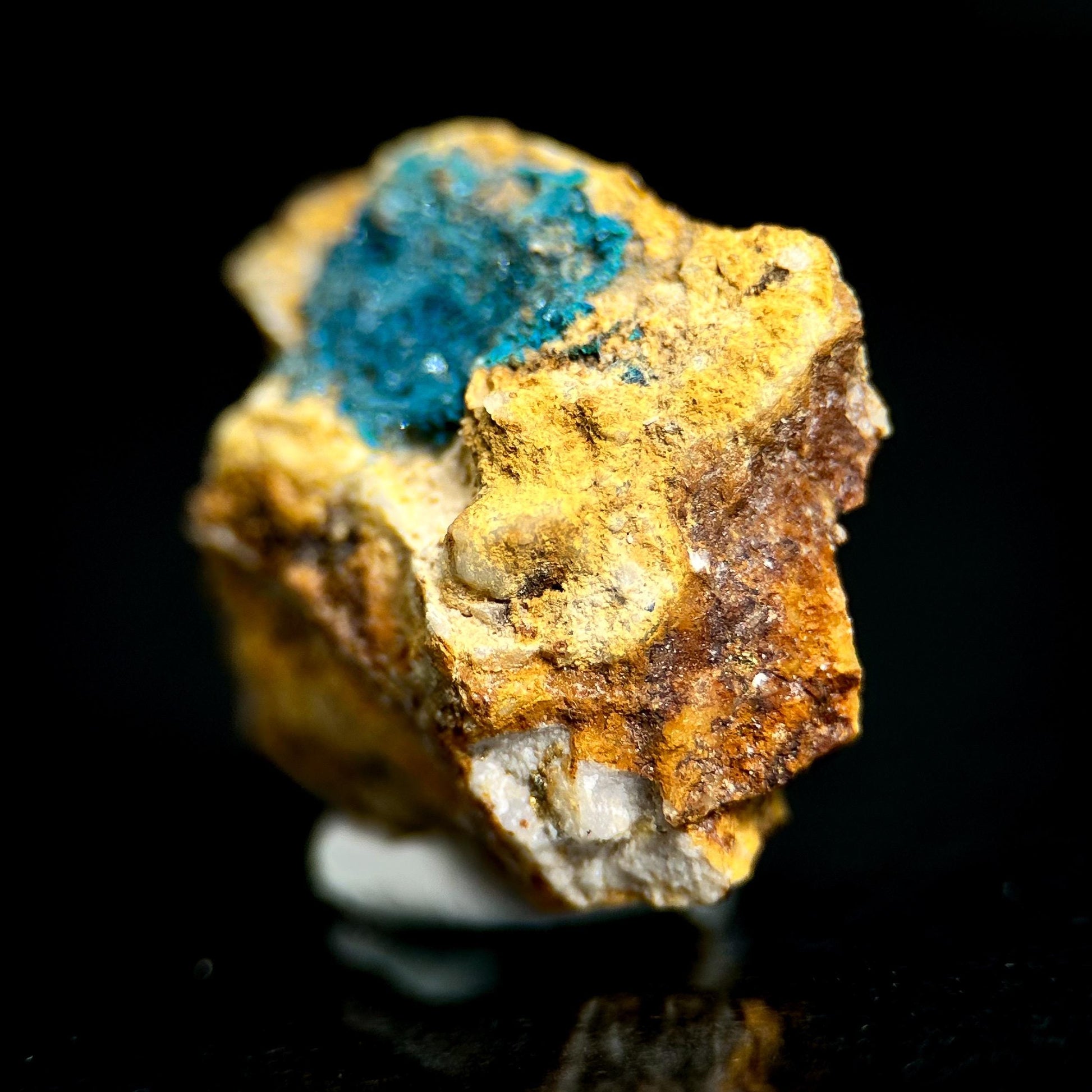 Langite on Matrix | blue crystal, rare mineral specimen from Ireland
