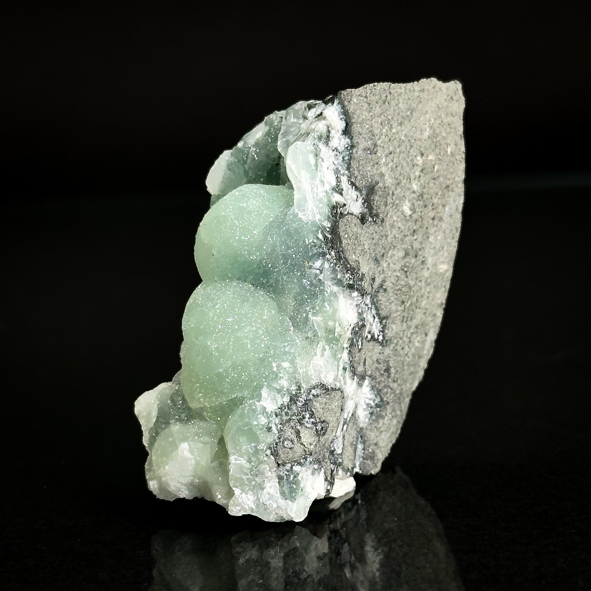 Prehnite w/ Apophyllite (Conneticut, USA) | Green Crystal, Rare Mineral Specimen