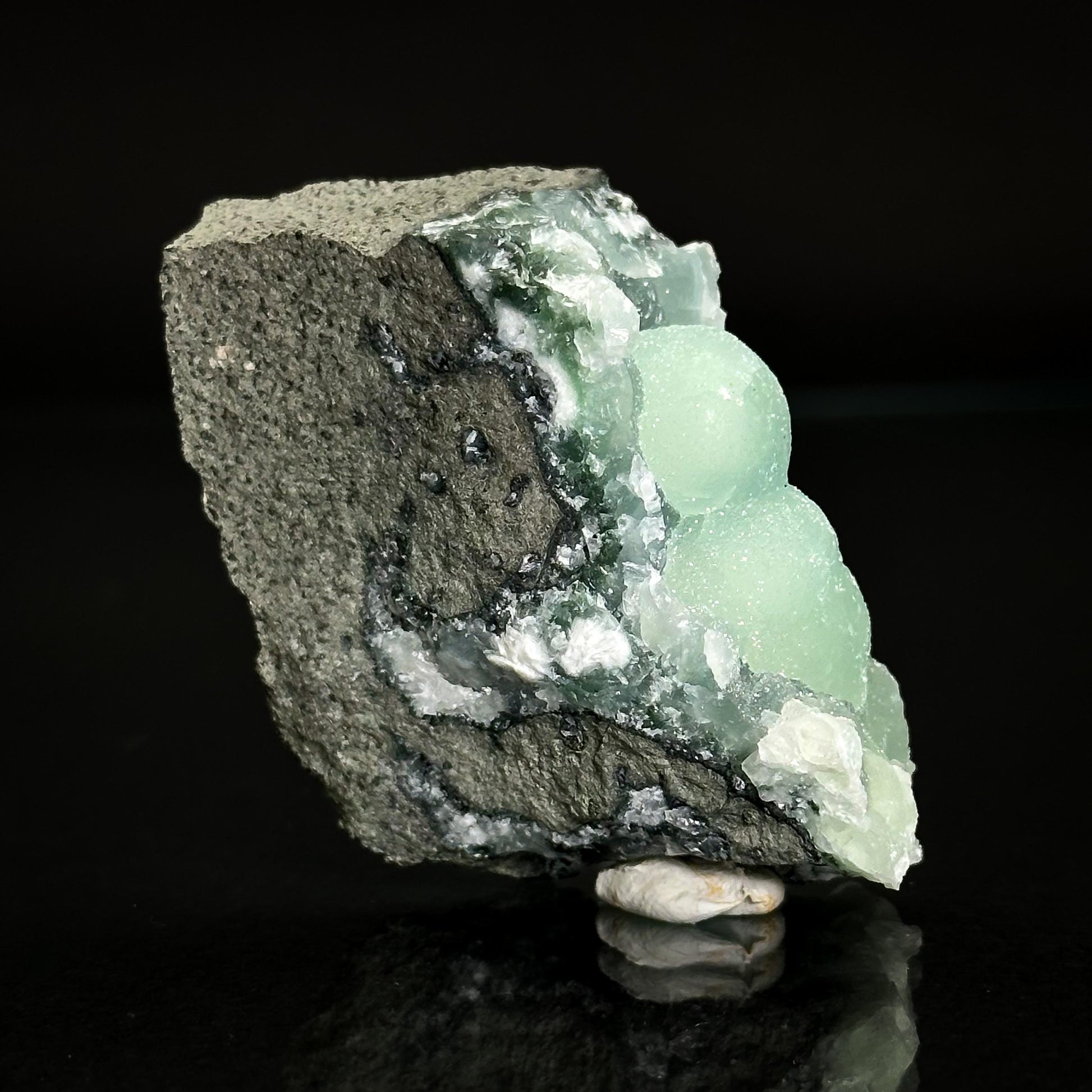 Prehnite w/ Apophyllite (Conneticut, USA) | Green Crystal, Rare Mineral Specimen