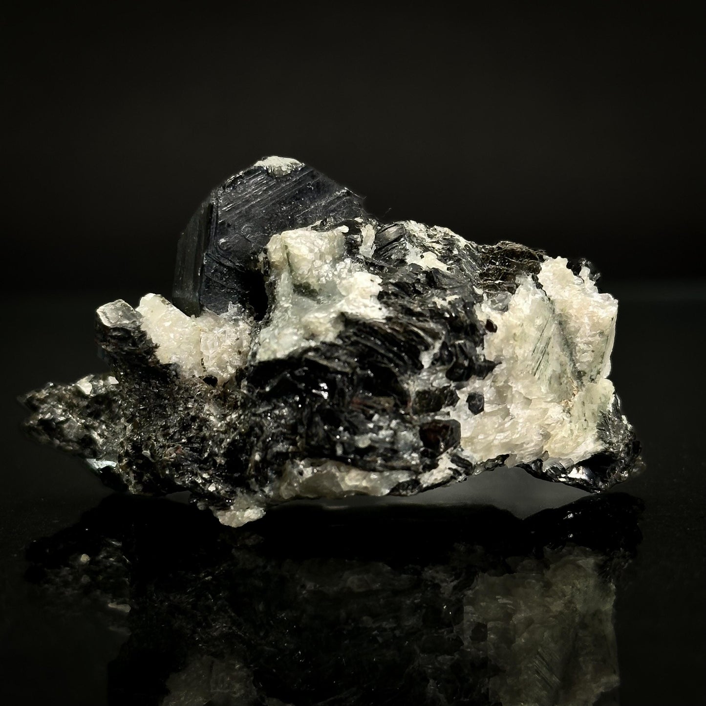 Sapphirine on Matrix | dark blue crystal, rare mineral specimen from Madagascar