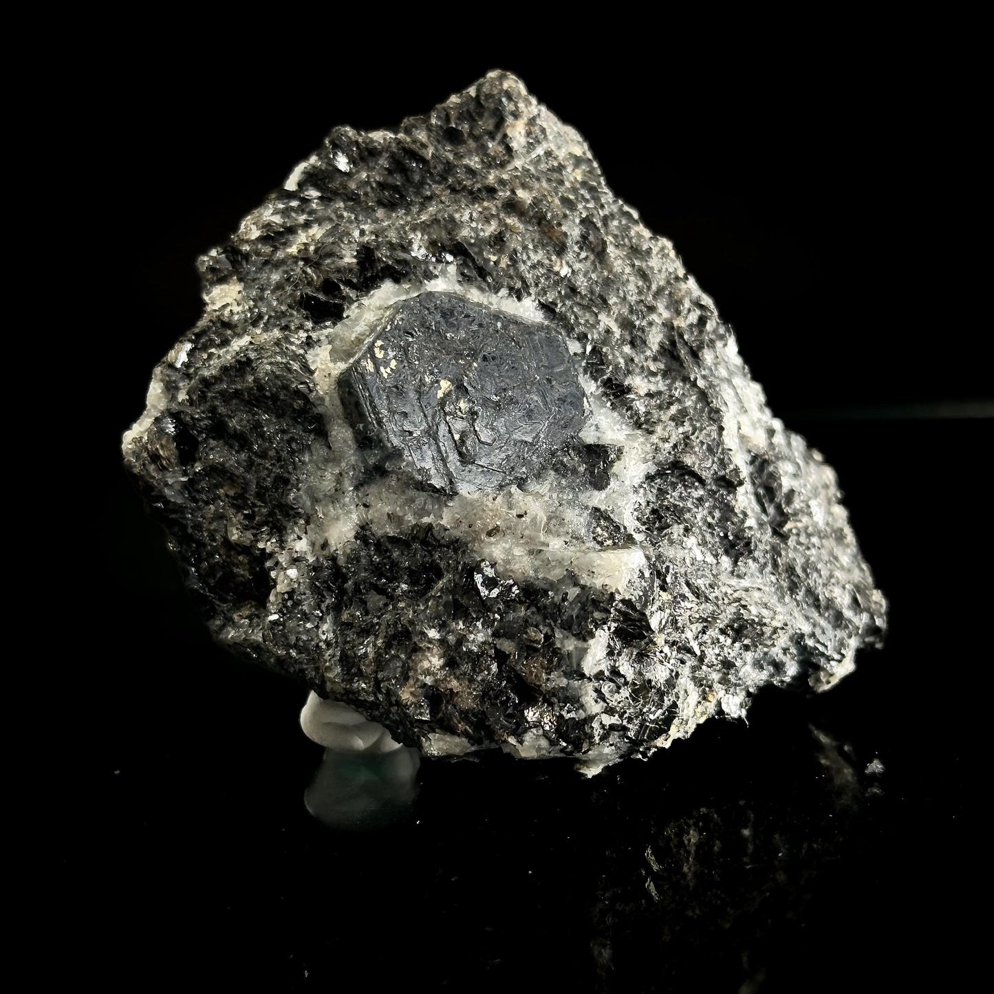 Sapphirine on Matrix | dark blue crystal, rare mineral specimen from Madagascar