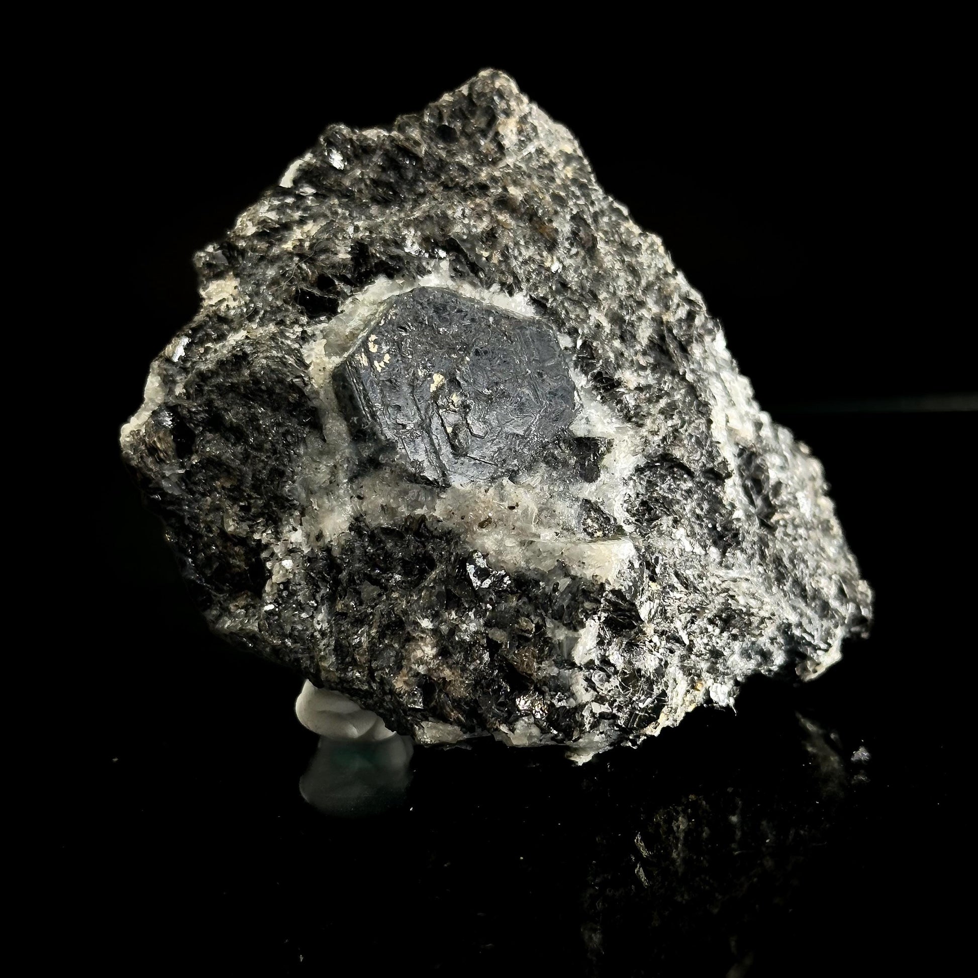 Sapphirine on Matrix | dark blue crystal, rare mineral specimen from Madagascar