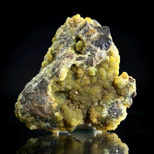 Smithsonite with Galena | green crystal, rare mineral specimen from Missouri, USA